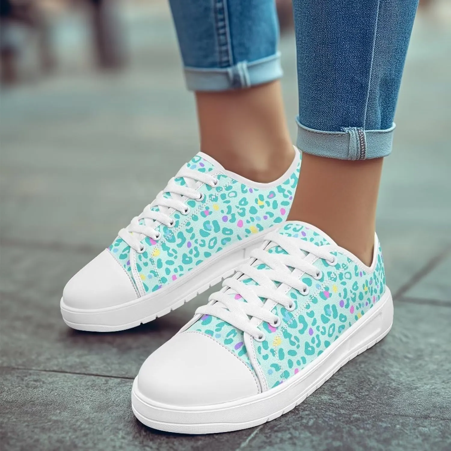 Sneakers for Women Shoes Footwear Memory Foam Insole Lightweight and Non-Slip Sole Lace Up Fashion Sneaker