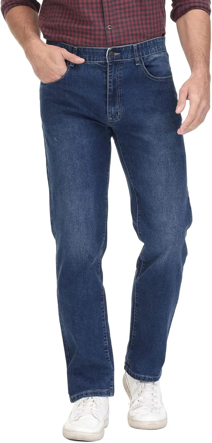 Soojun Men's Flex Waistband Relaxed Fit Straight Leg Jeans