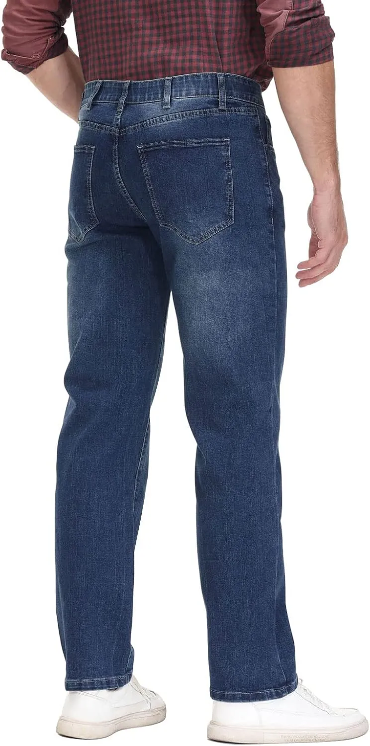 Soojun Men's Flex Waistband Relaxed Fit Straight Leg Jeans