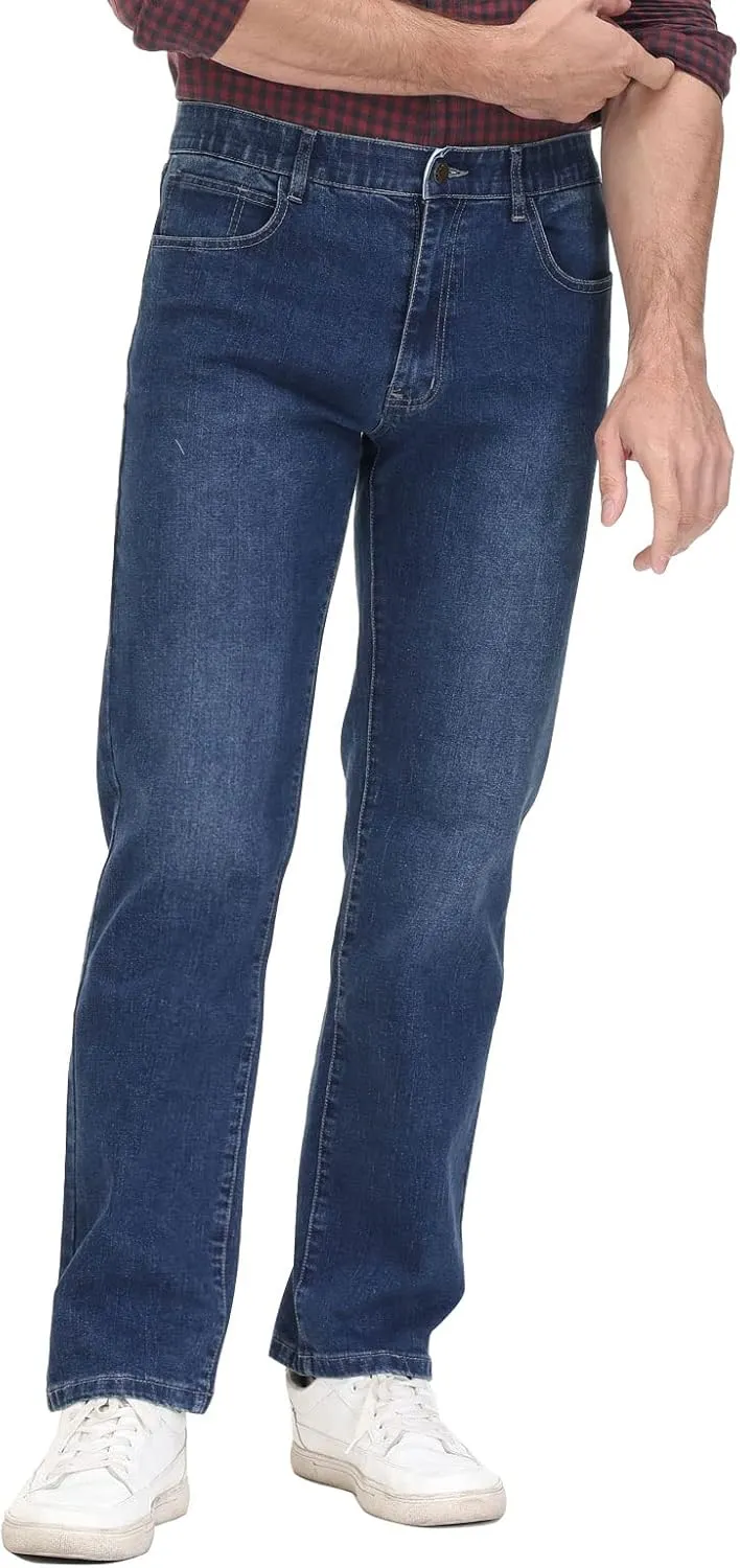 Soojun Men's Flex Waistband Relaxed Fit Straight Leg Jeans