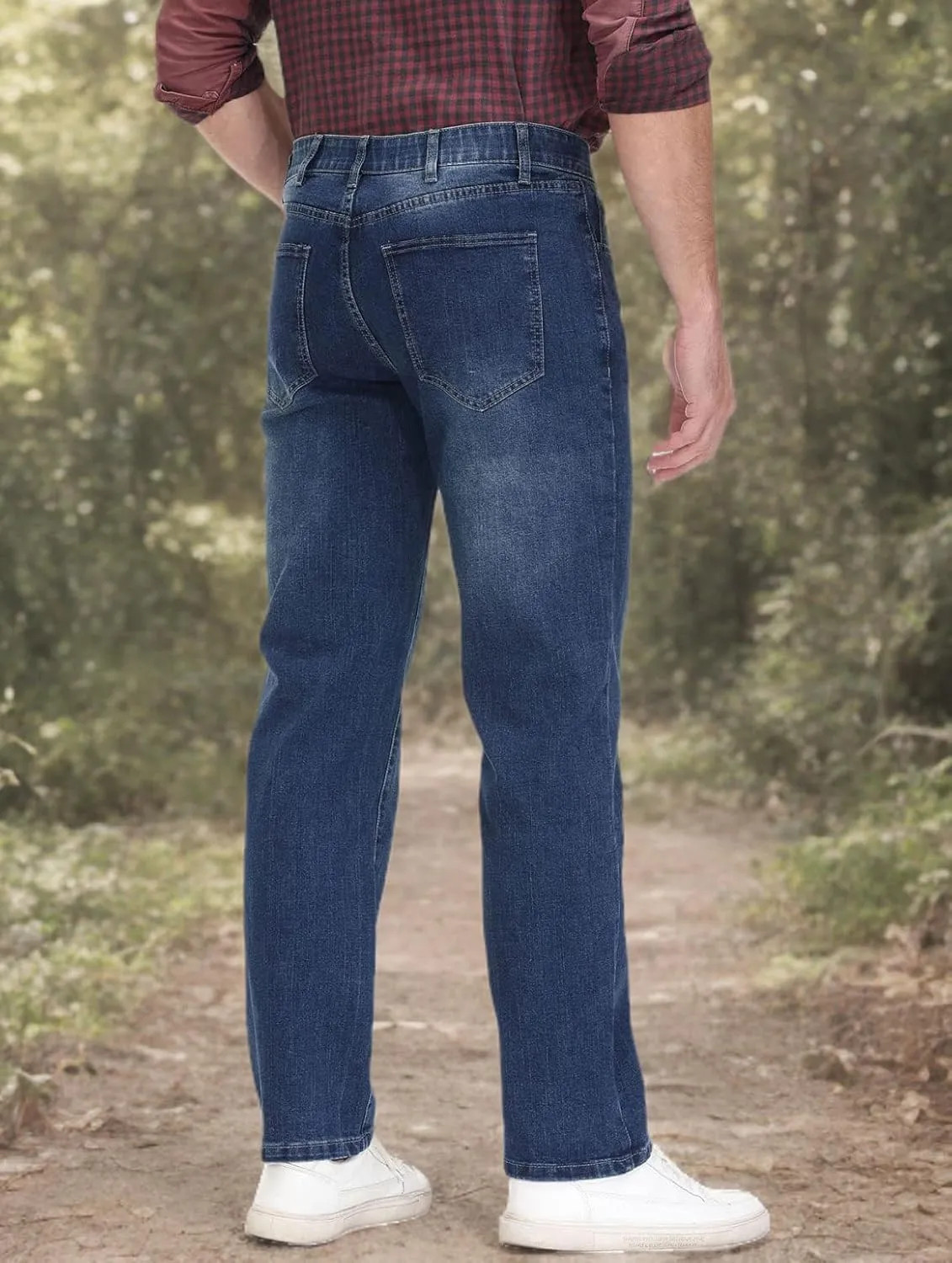 Soojun Men's Flex Waistband Relaxed Fit Straight Leg Jeans