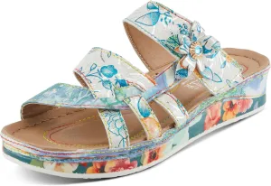 Spring Step L'Artiste Women's CAIMANALA Floral Slide Sandals with Adjustable Closure