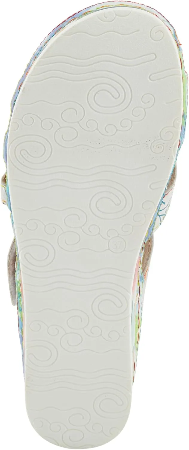 Spring Step L'Artiste Women's CAIMANALA Floral Slide Sandals with Adjustable Closure