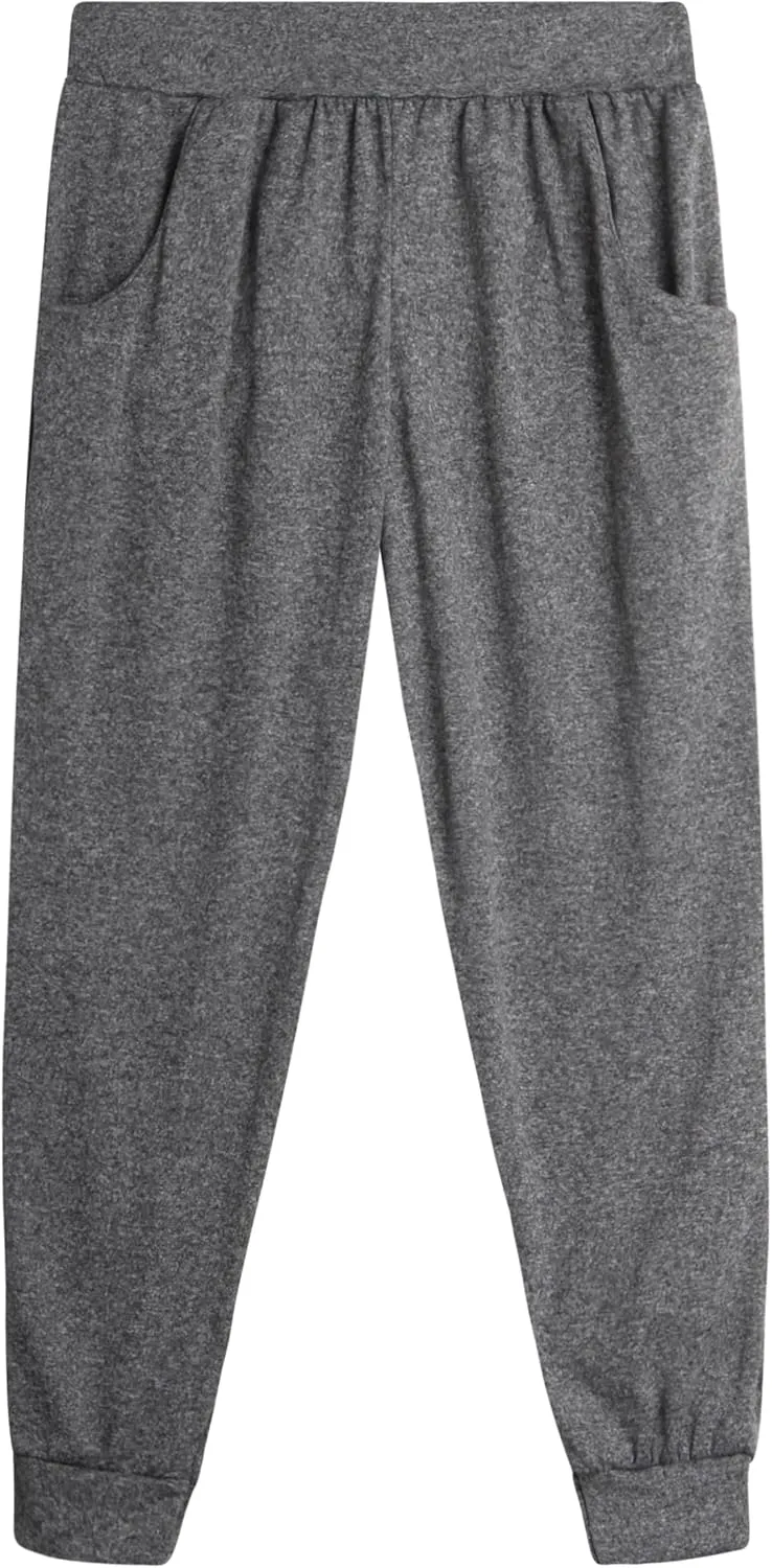 Sweet Hearts Girls Sweatpants - 3 Pack Girls' Activewear High Waisted Jogger Pants with Pockets: Made in USA (Sizes: 5-18)