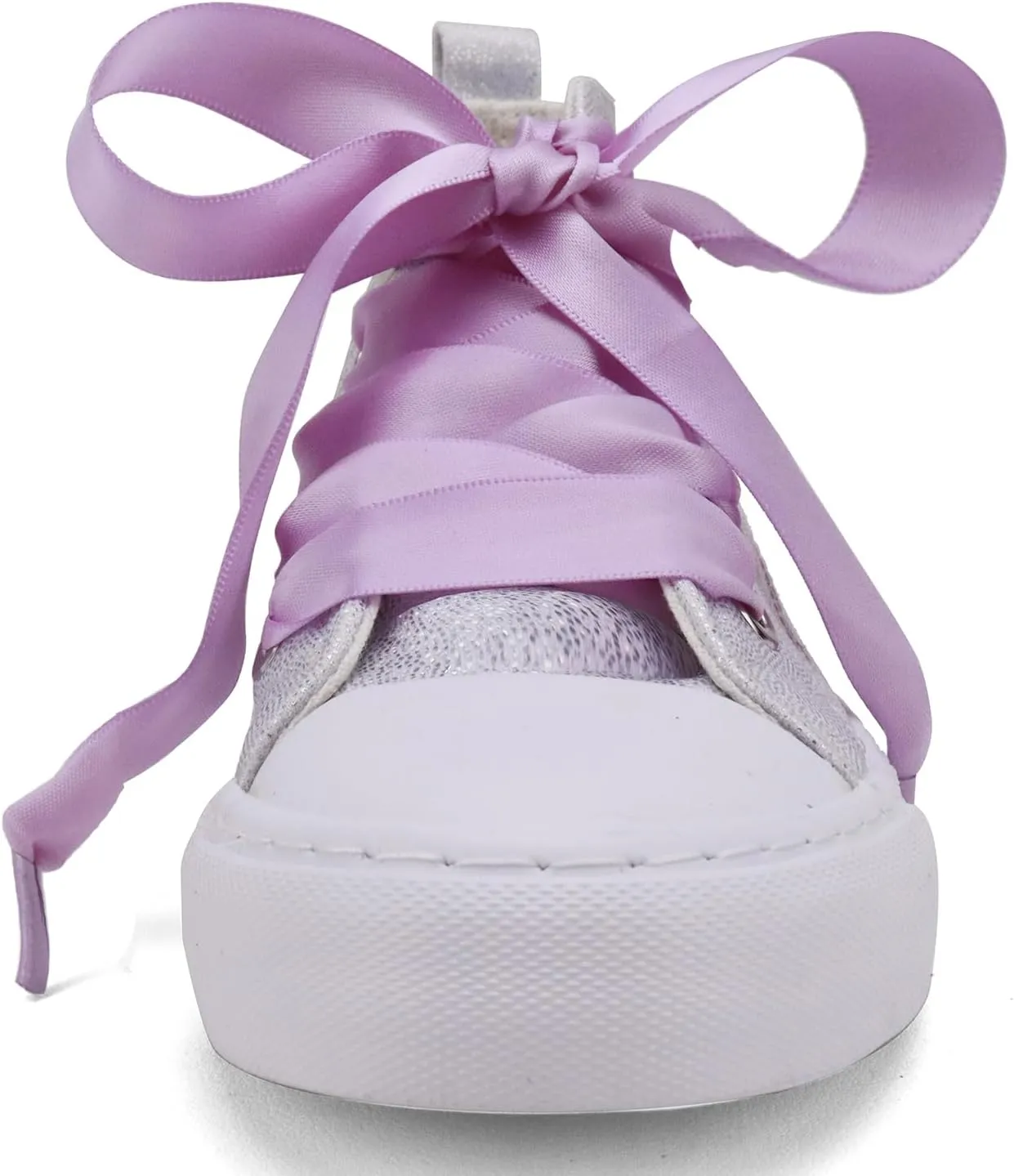 Toandon Little Kids Girls Glimmer Glitter Ribbon Lace Sneakers Age 3-10