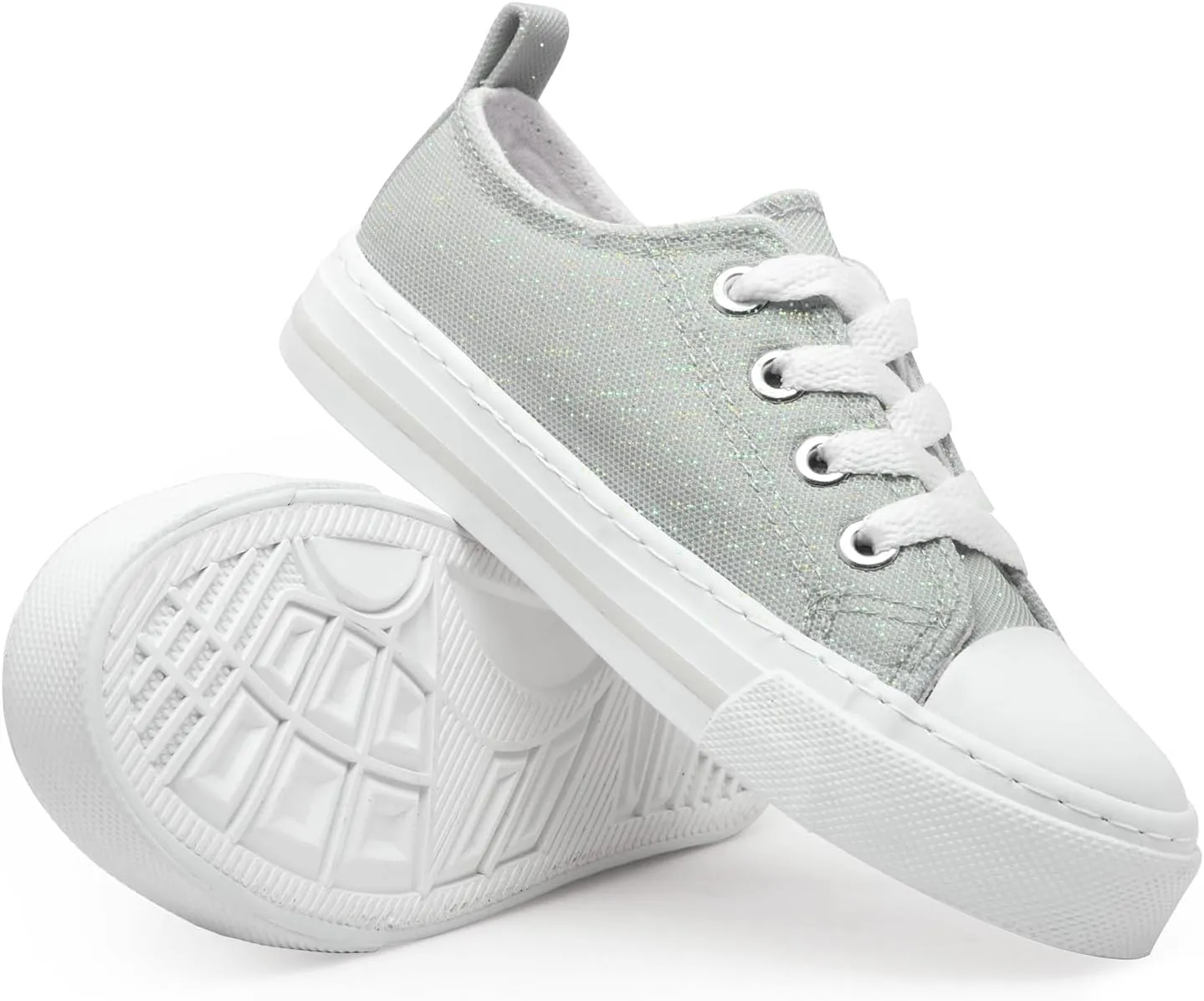 ToandonToddler Kids Sneakers Sparkle Fashion Glitter Sequins Canvas Shoes