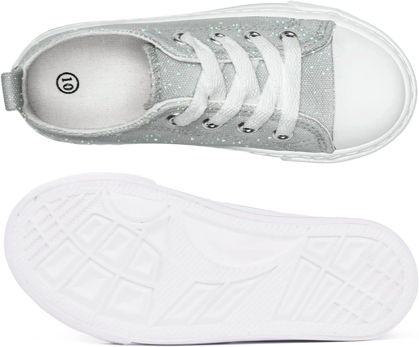 ToandonToddler Kids Sneakers Sparkle Fashion Glitter Sequins Canvas Shoes