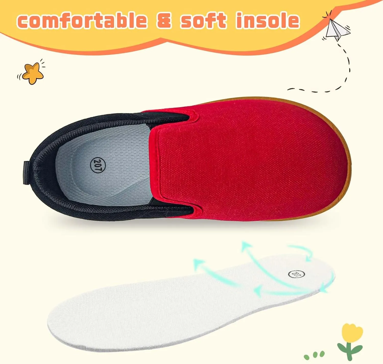 Toddler Kids Wide Barefoot Shoes Girls Boys Minimalist Slip On Canvas Sneakers Lightweight Casual Walking Shoes Fit Naturally Zero-Drop Sole