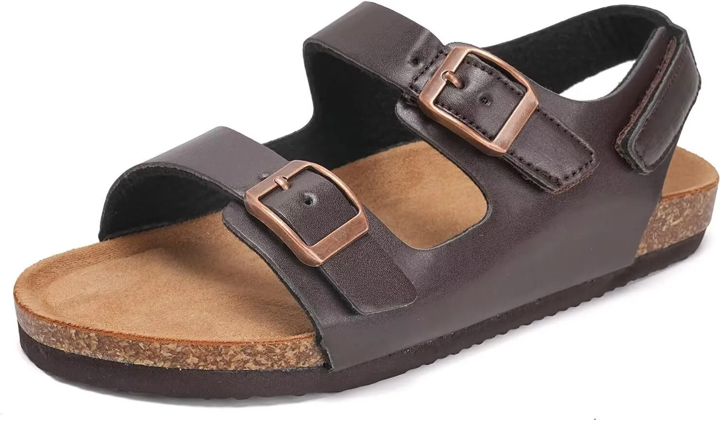 Torotto Girls Boys Sandals with Cork Footbed Adjustable Buckle Casual Slides Sandals Open Toes Flat for Kids Toddler