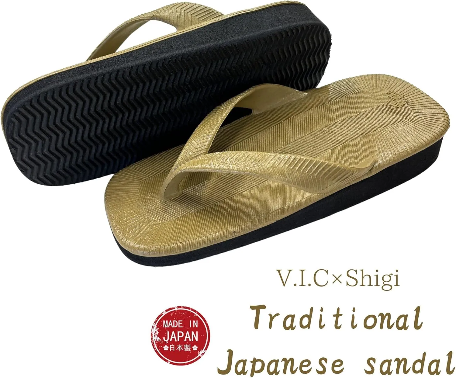 Traditional Japanese sandal Setta V.I.C × Shigi 603 Injection upper Sponge sole Fitting sandal Thong sandal Zori Men’s