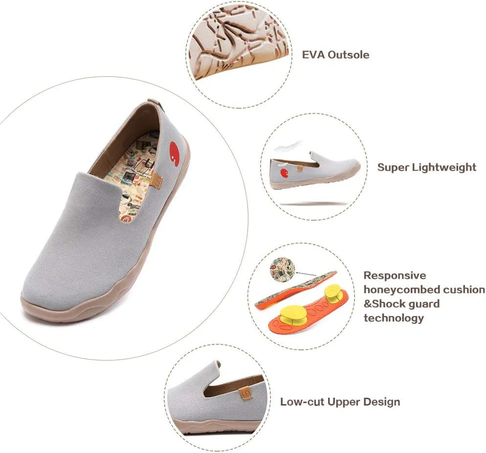 UIN Men's Slip Ons Color Loafers Canvas Lightweight Sneakers Walking Casual Art Painted Travel Shoes