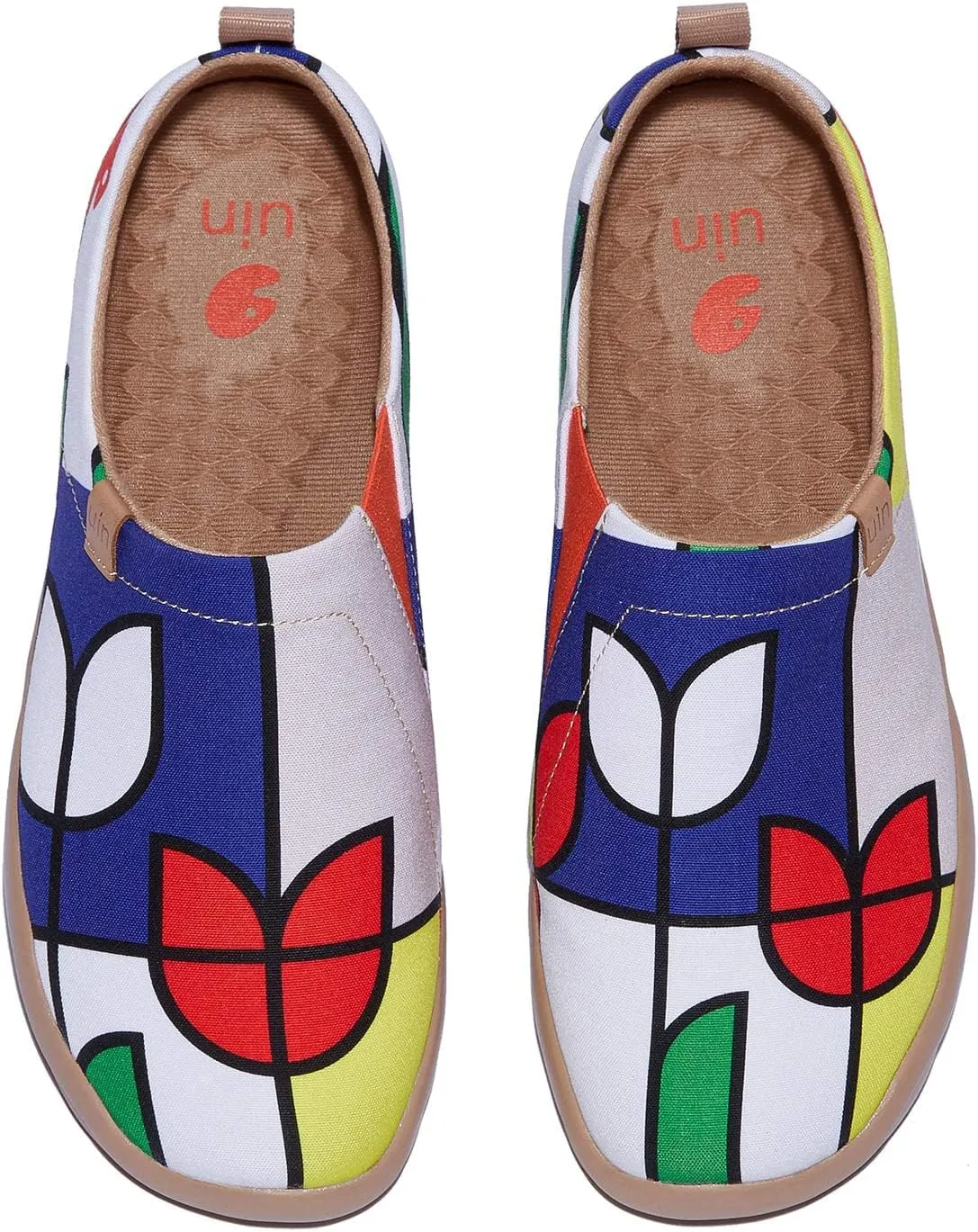 UIN Women's Blossom Slip On Shoes Colorful Comfortable Lightweight Art Travel Sneakers Casual Floral Stylish Everyday Loafers