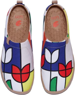UIN Women's Blossom Slip On Shoes Colorful Comfortable Lightweight Art Travel Sneakers Casual Floral Stylish Everyday Loafers