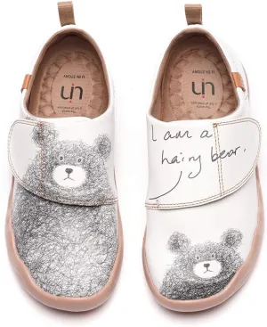 UIN Women's Men's Slip On Sneakers Cute Bear Casual Walking Shoes Microfiber Leather Street Travel Painted Shoes Be with You (46)