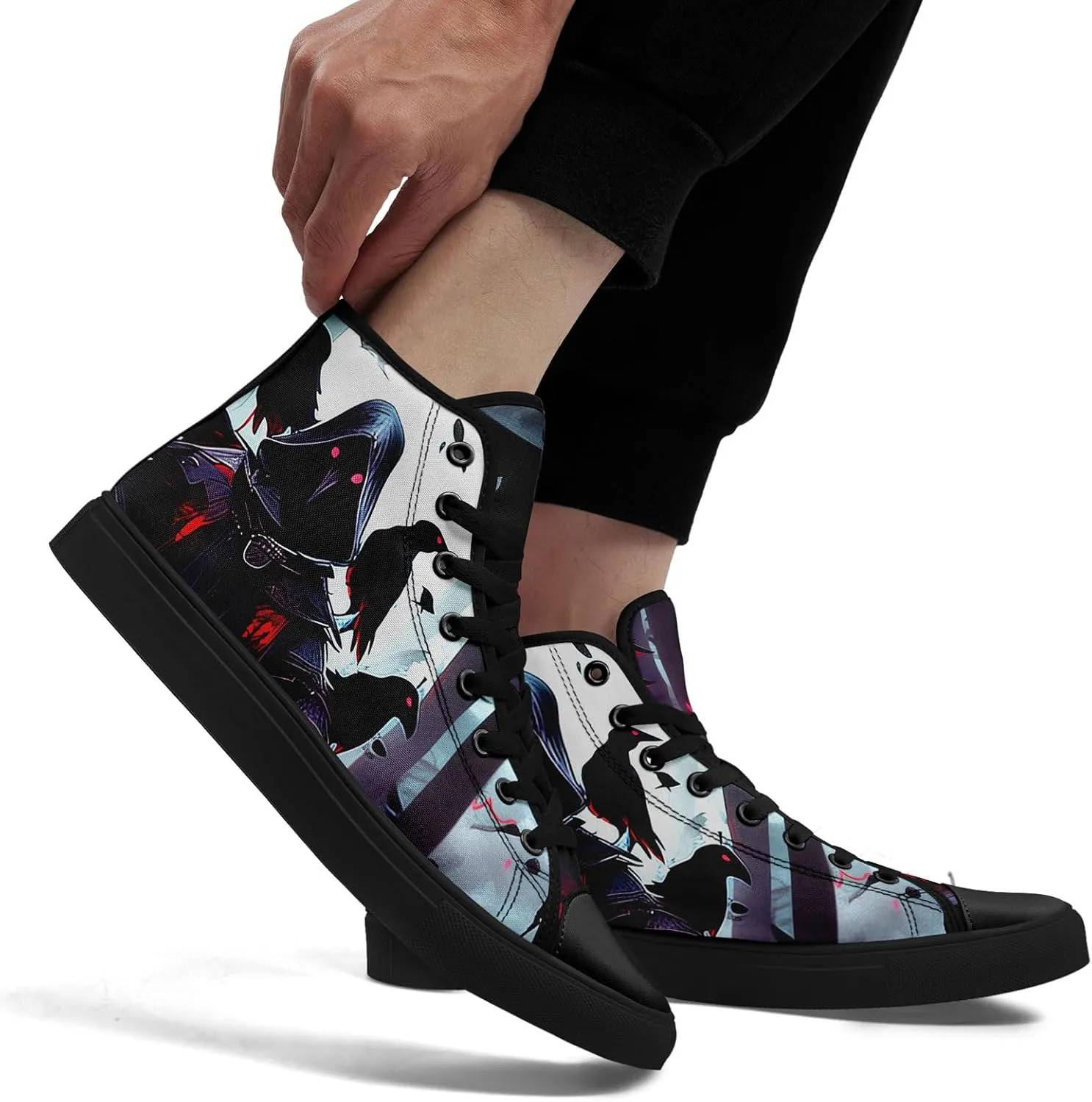 Unisex Skull Shoes High Tops Canvas Sneaker Classic Lace Up Fashion Shoes Casual Flat Walking Shoes