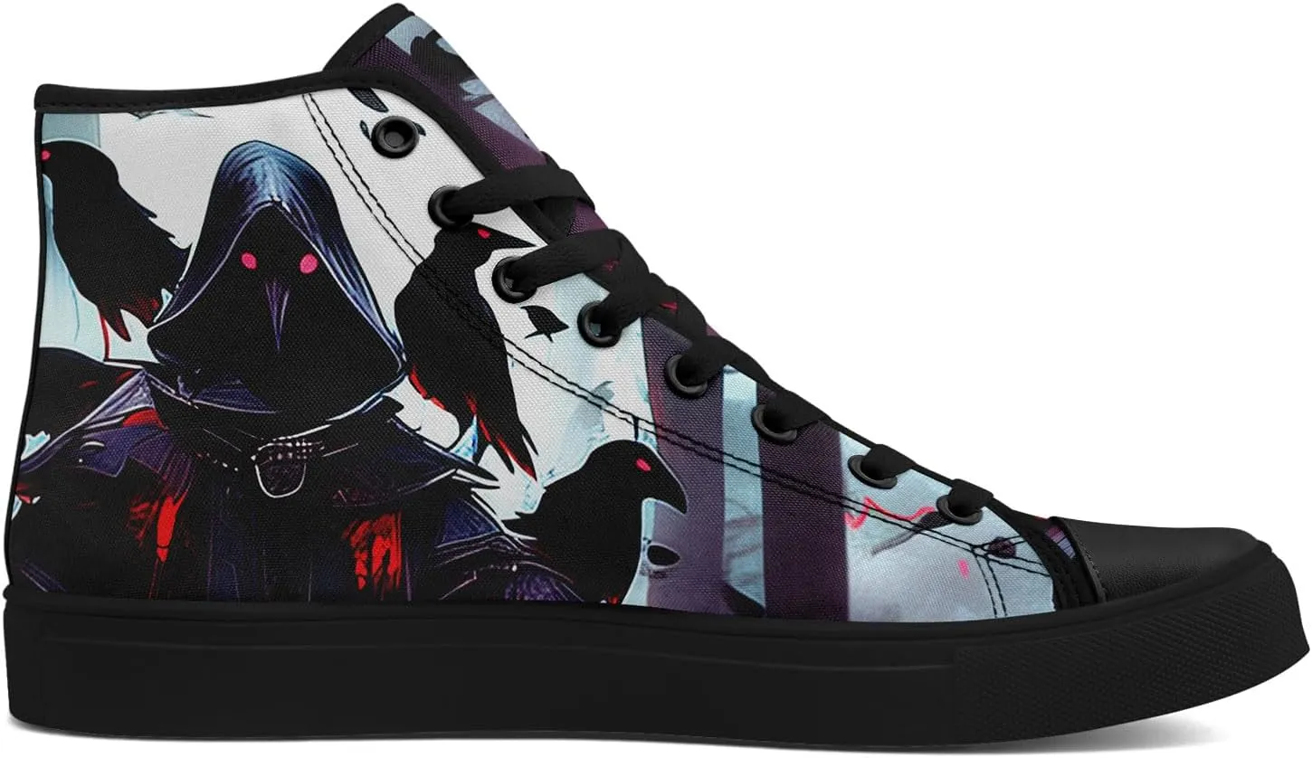 Unisex Skull Shoes High Tops Canvas Sneaker Classic Lace Up Fashion Shoes Casual Flat Walking Shoes