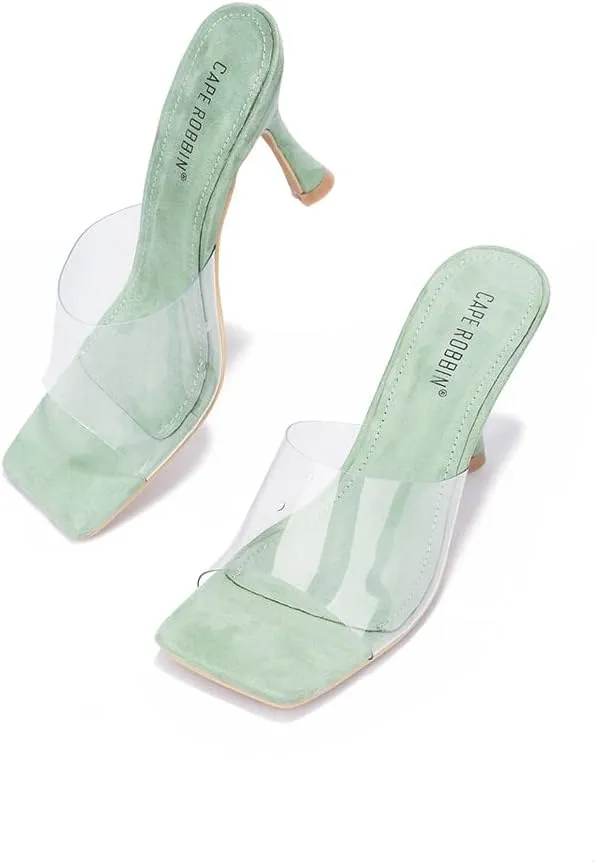 Veja Clear Square Toe Mid High Heels (Veja)
