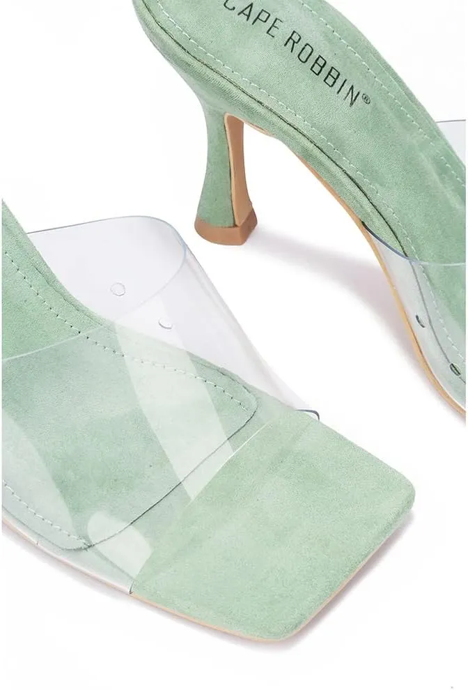 Veja Clear Square Toe Mid High Heels (Veja)