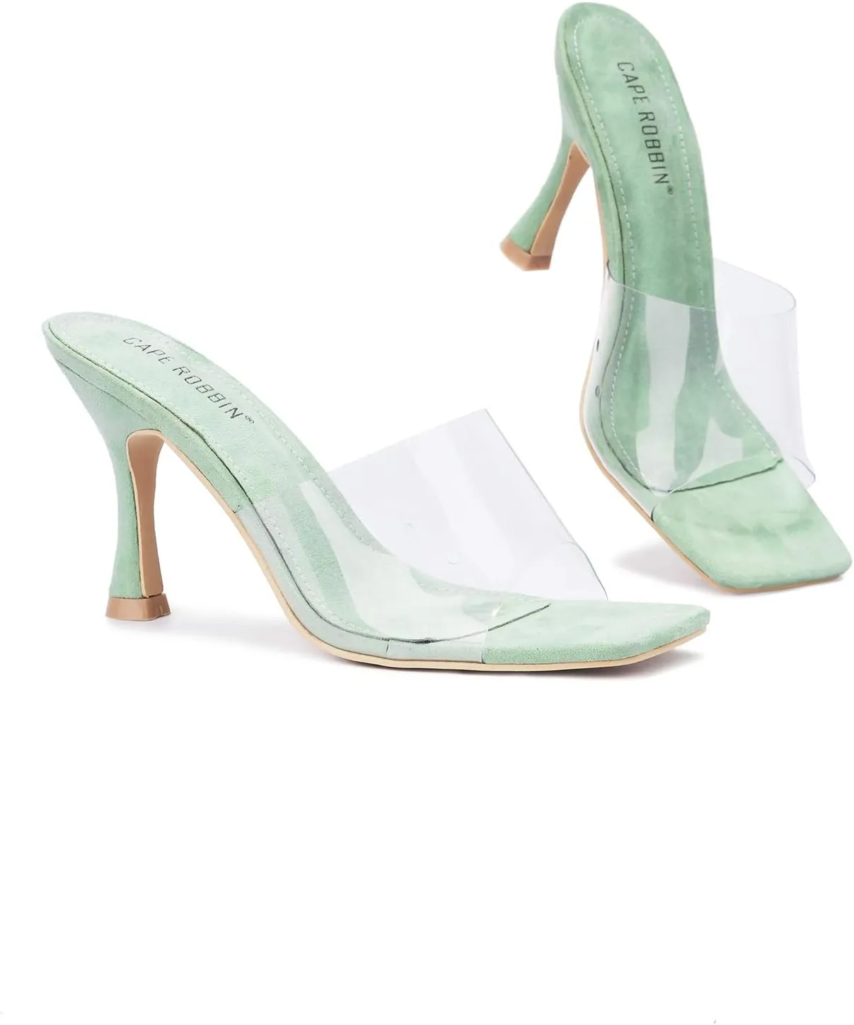 Veja Clear Square Toe Mid High Heels (Veja)