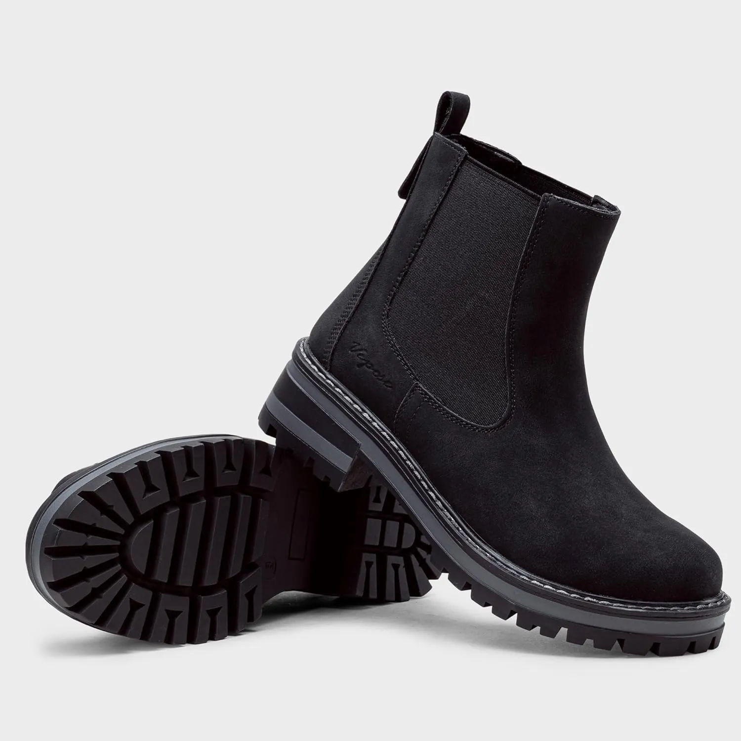 Vepose Women's Chelsea Ankle Boots Lug Sole Fashion Elastic Short Pull on 9608 Booties