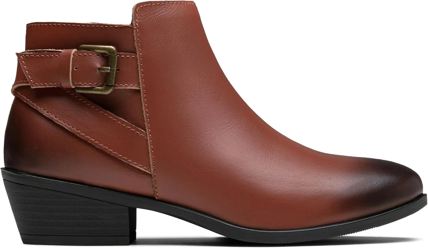 Vepose Women's Short Ankle Boots Low Heel, Western Cutout Perforated Booties