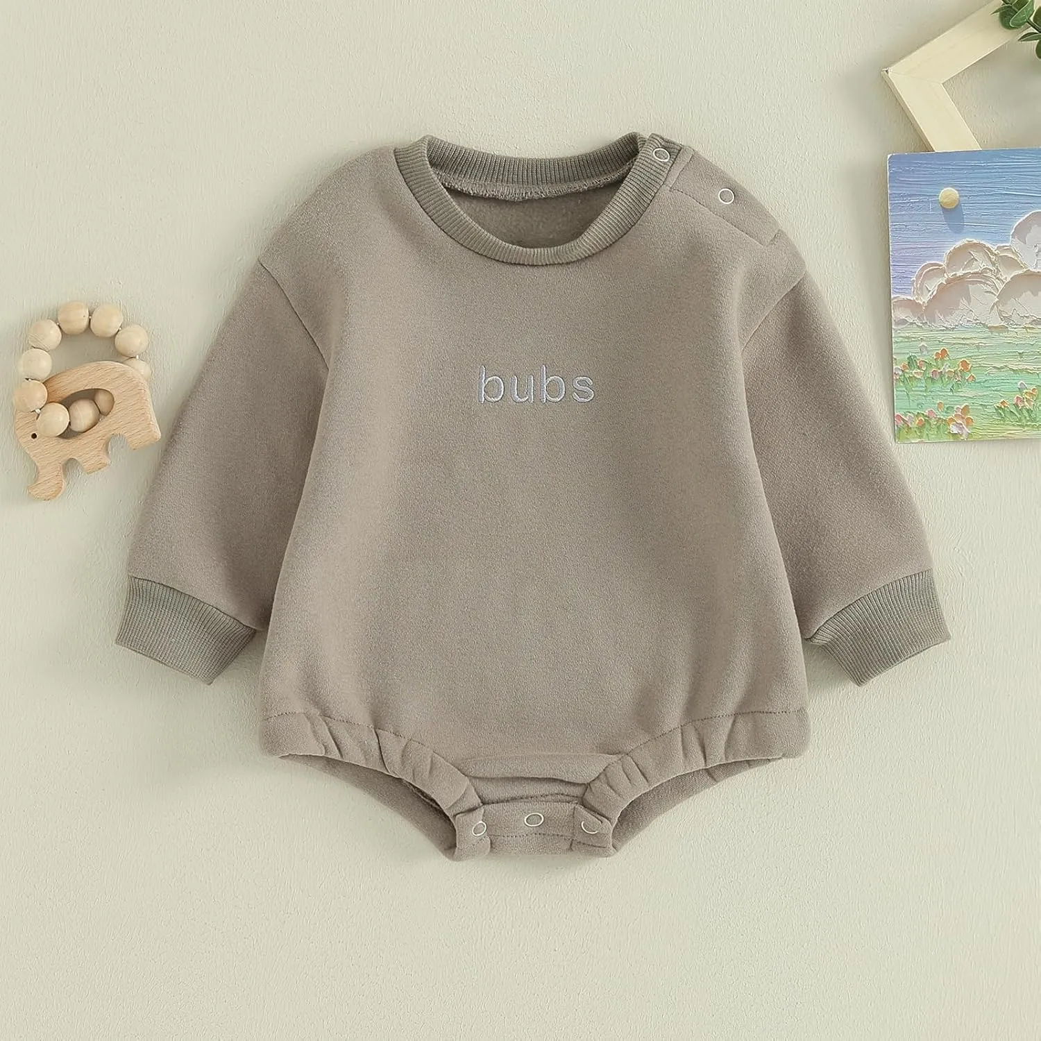 VISGOGO Newborn Infant Baby Boy Girls Oversized Romper Little Dude Sweater Onesie Coming Home Outfit Neutral Clothes