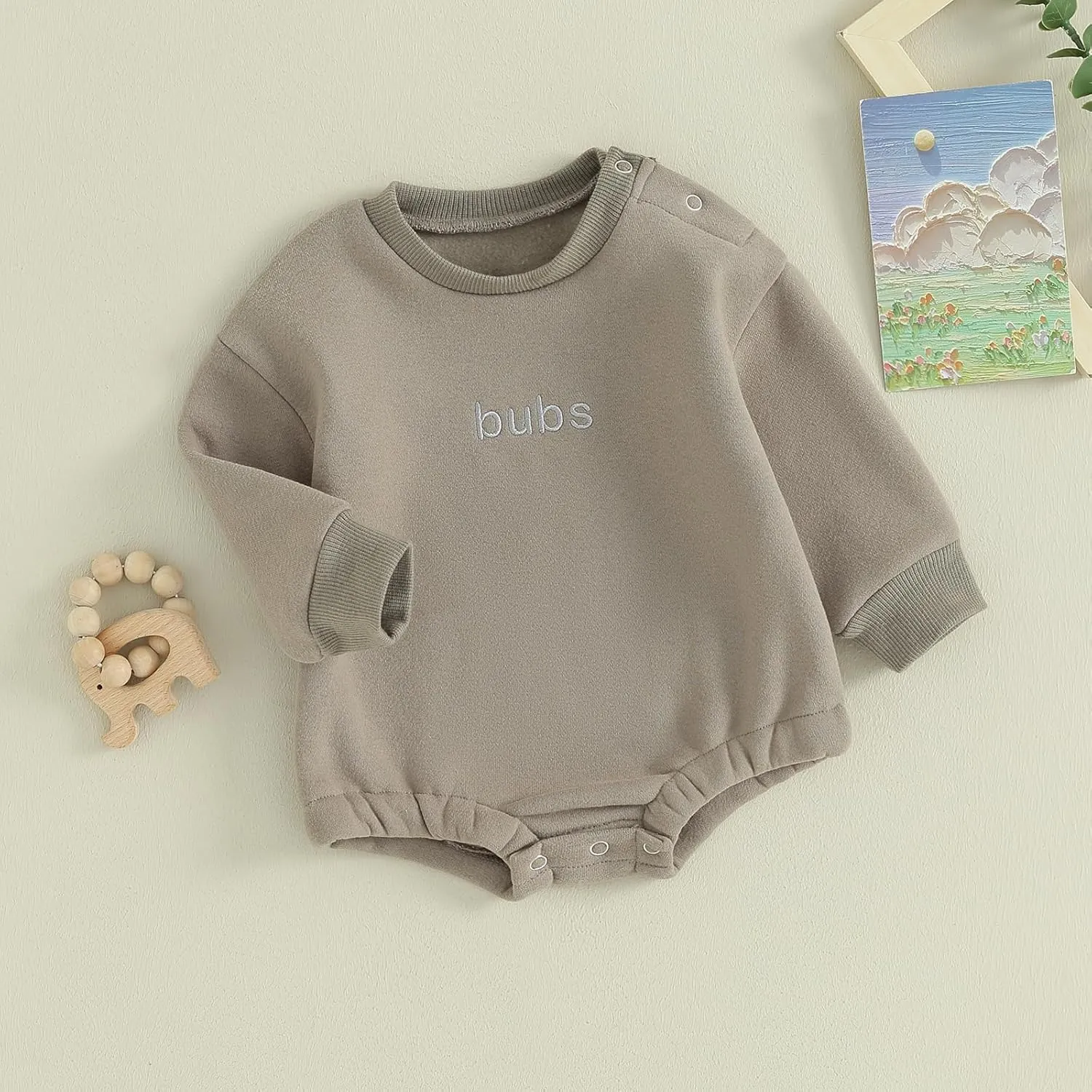 VISGOGO Newborn Infant Baby Boy Girls Oversized Romper Little Dude Sweater Onesie Coming Home Outfit Neutral Clothes