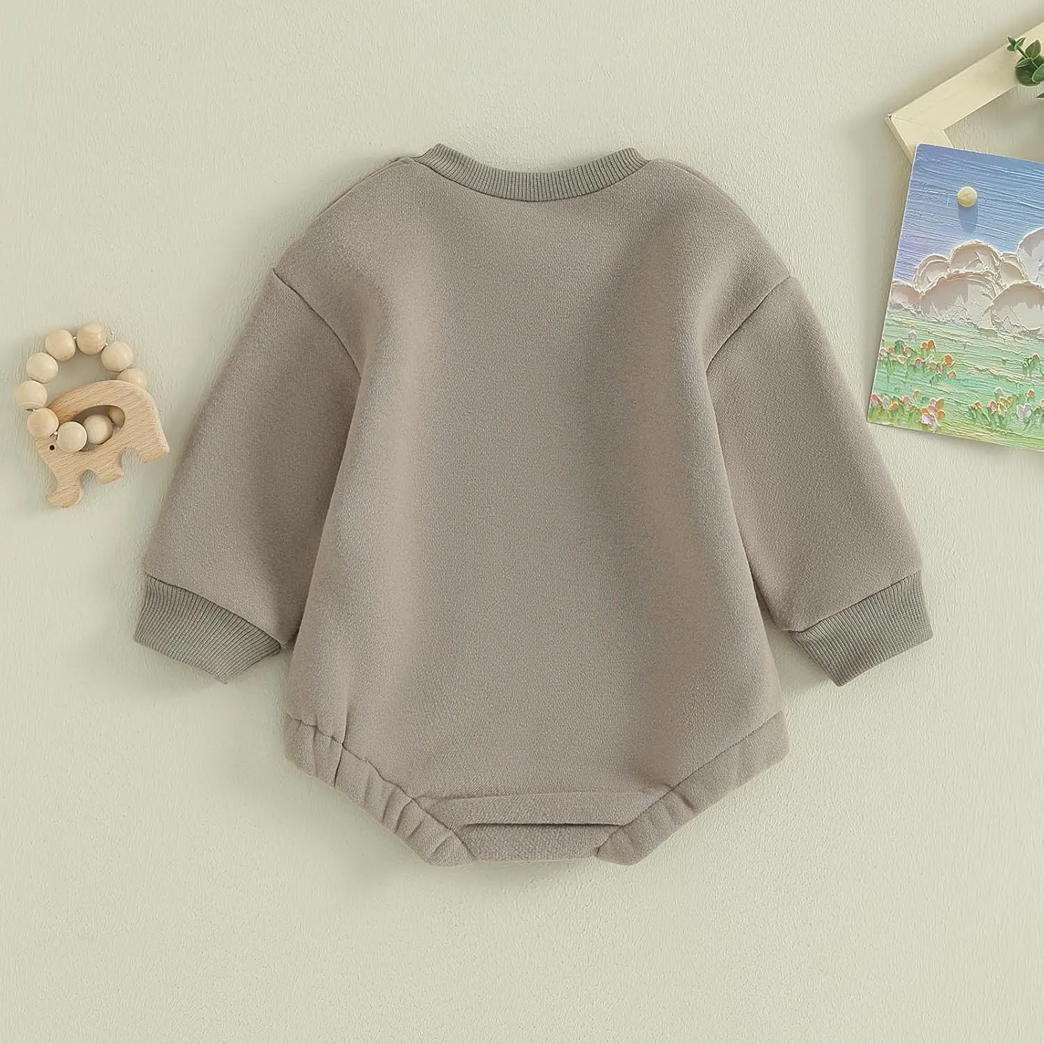 VISGOGO Newborn Infant Baby Boy Girls Oversized Romper Little Dude Sweater Onesie Coming Home Outfit Neutral Clothes