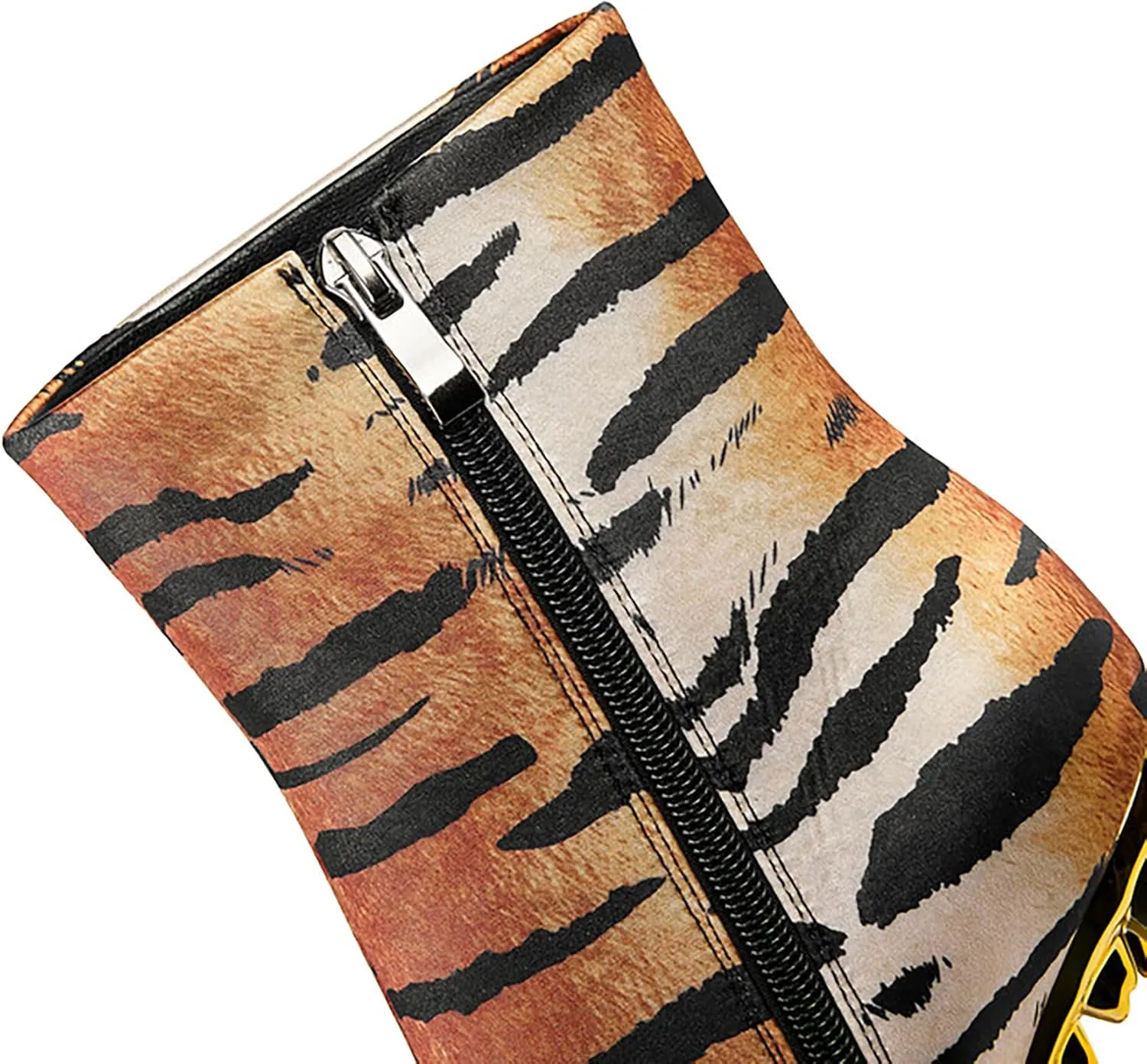Wanliluxy Shark Teeth Ankle Boots Morso Boots Animal Pattern Boots Rhinestone Ankle Boots