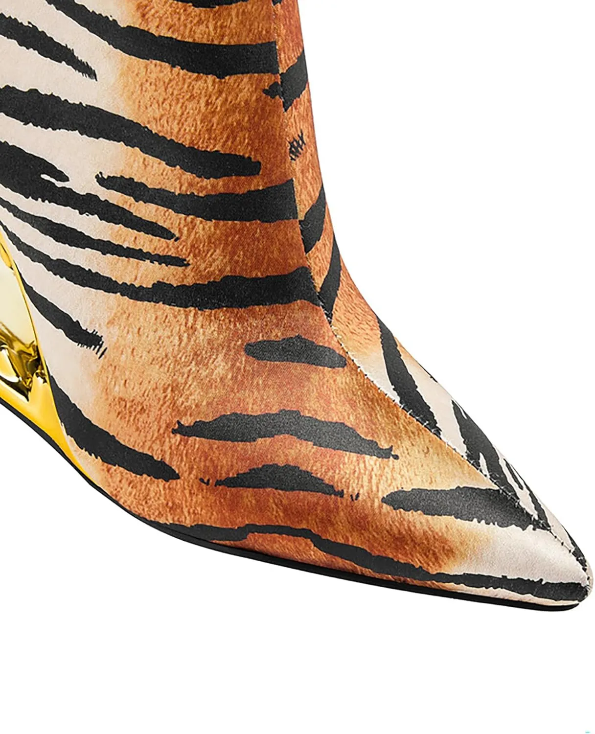 Wanliluxy Shark Teeth Ankle Boots Morso Boots Animal Pattern Boots Rhinestone Ankle Boots