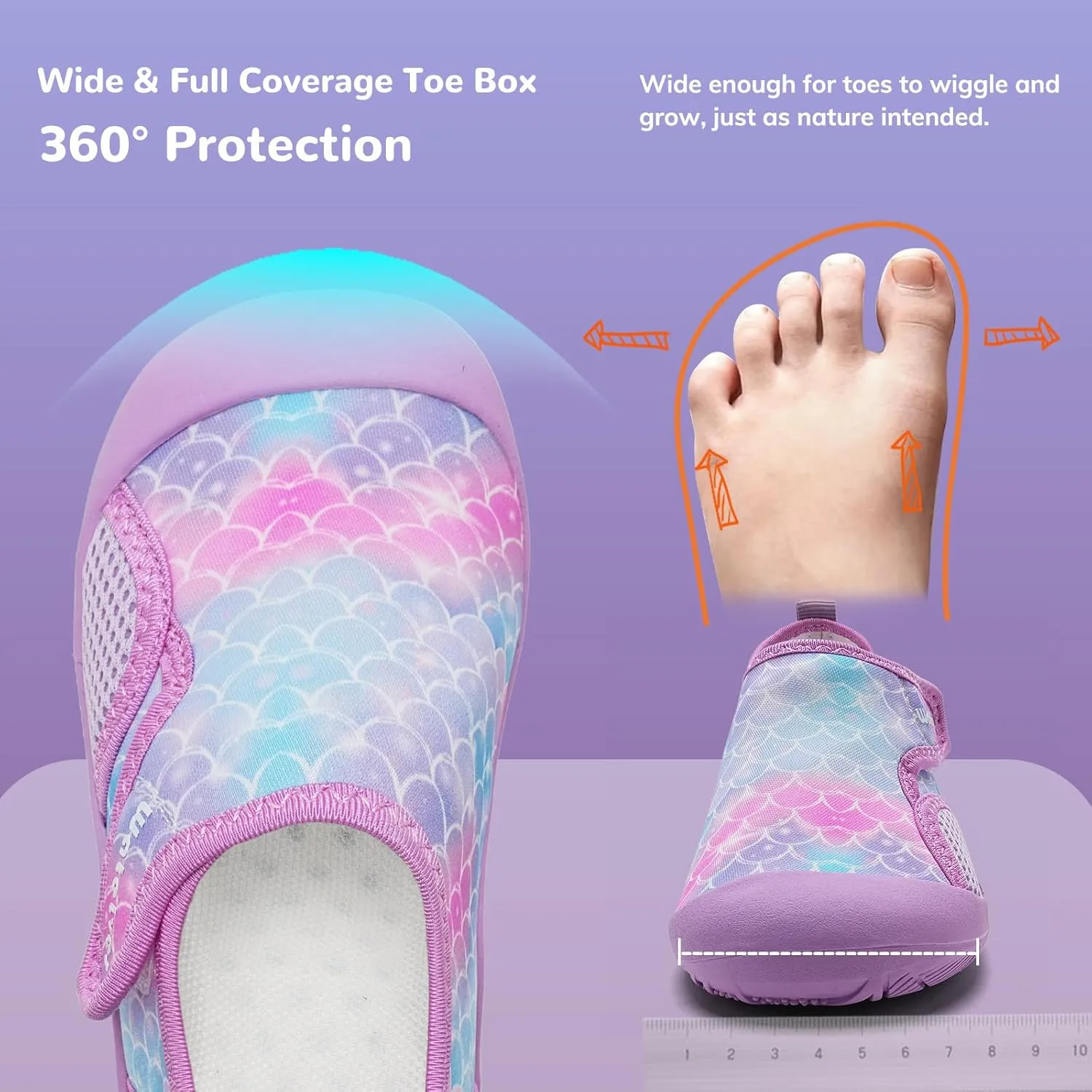 WateLves Wide Toddler Water Shoes Kids Quick Dry Barefoot Shoes Girls Boys Aqua Athletic Sneakers for Beach Hiking Swim Kayak Sport Accessories, Camping Essentials