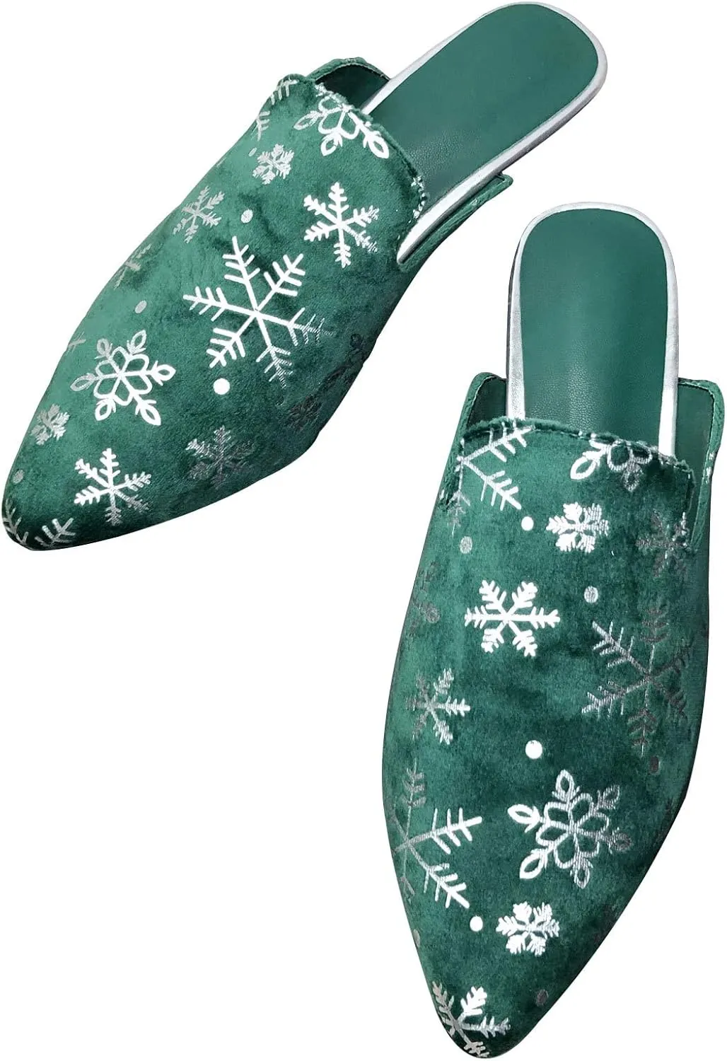 WENJIAZHIZHI Mules for Women Slip On Women's Flats Comfortable Closed Pointed Toe Backless Loafers Womens Clogs Mules