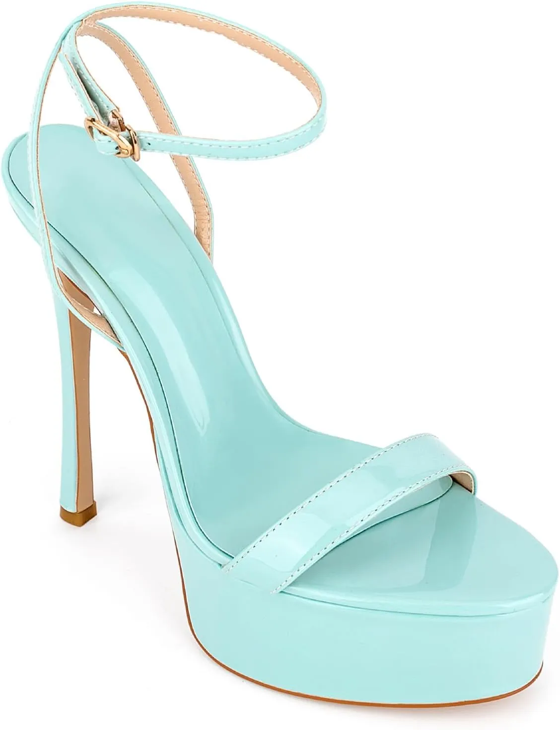 WILDKATZEN Women's Stiletto High Heel Sandals Platform Open Toe Ankle Strap Dress Shoes