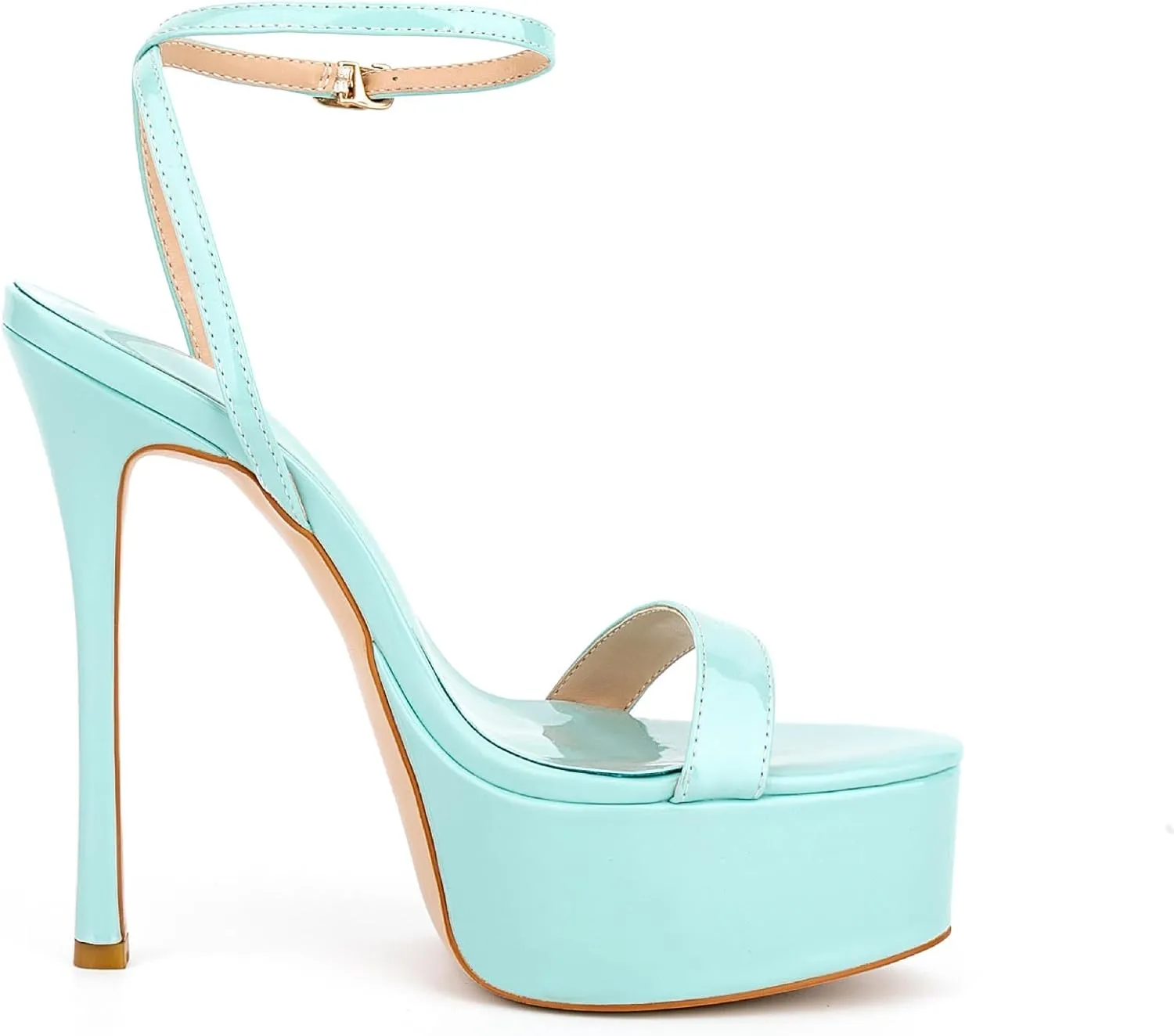 WILDKATZEN Women's Stiletto High Heel Sandals Platform Open Toe Ankle Strap Dress Shoes