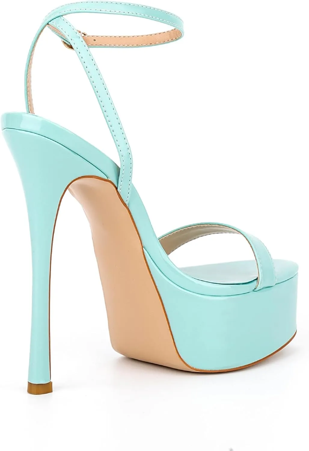 WILDKATZEN Women's Stiletto High Heel Sandals Platform Open Toe Ankle Strap Dress Shoes