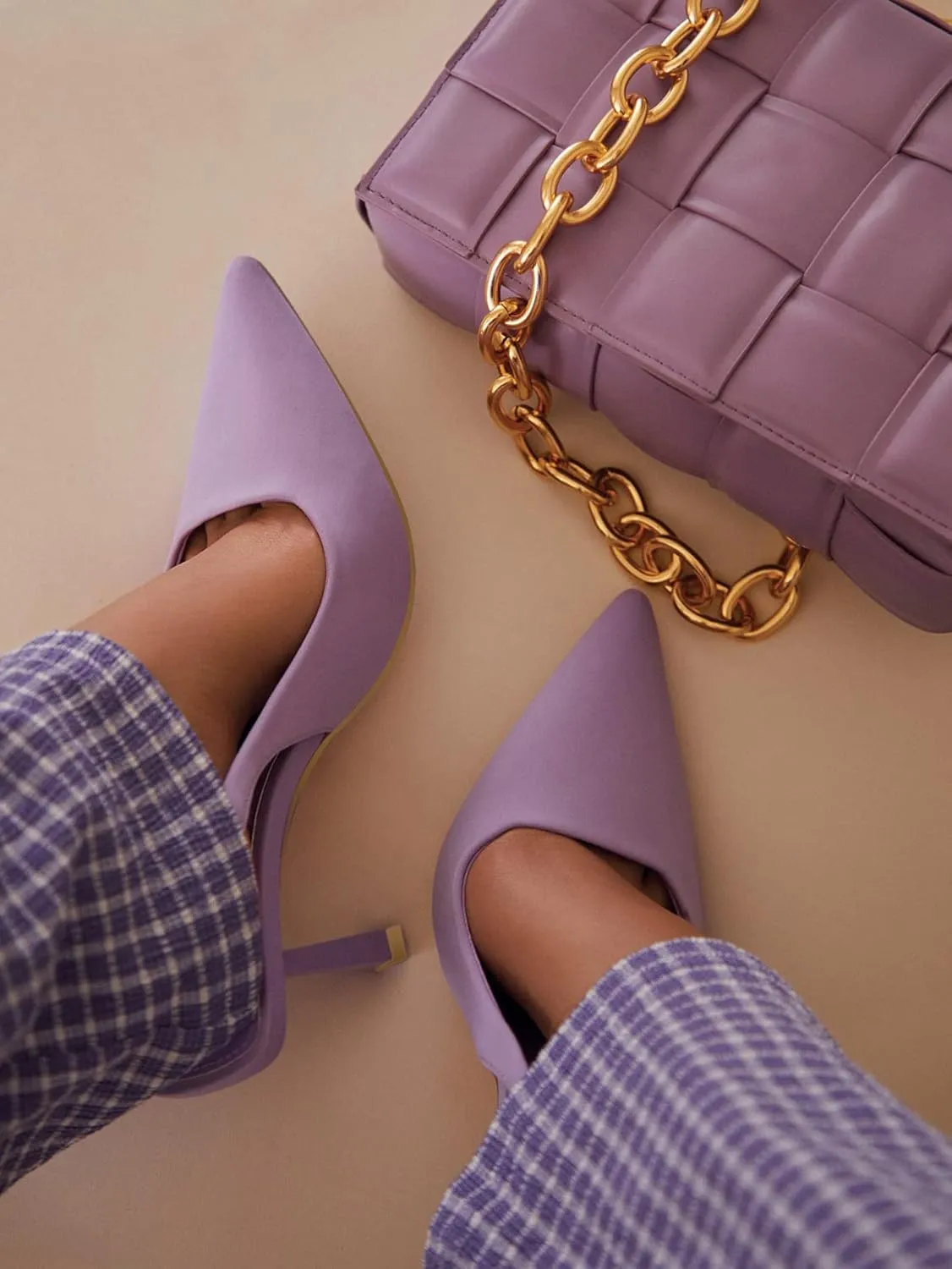 Women High-Heel Fabric Slingback Pumps Kitten Heel Pointed Toe Slip-On Back Strap Sandals Mules Court Shoes
