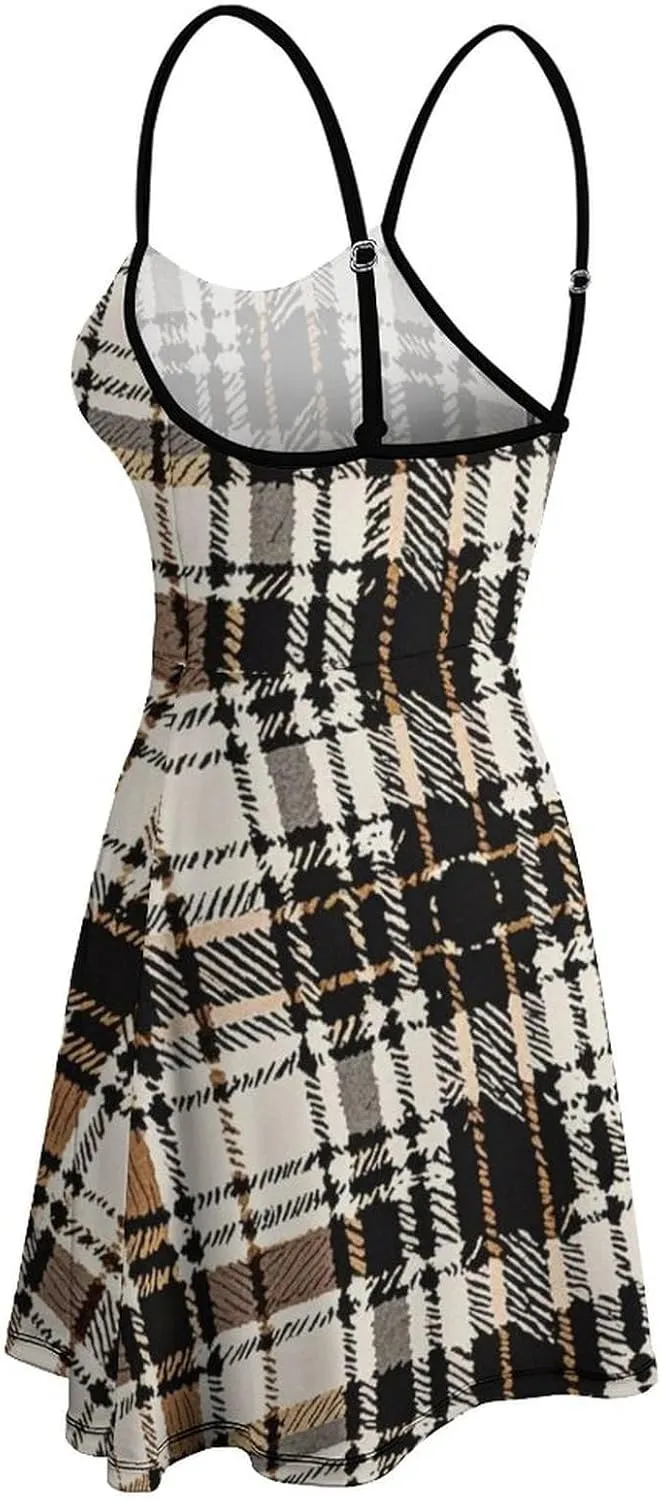 Women Ladies Casual Summer Flared Midi Dress for Vacation Party Wedding