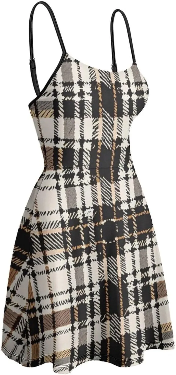 Women Ladies Casual Summer Flared Midi Dress for Vacation Party Wedding