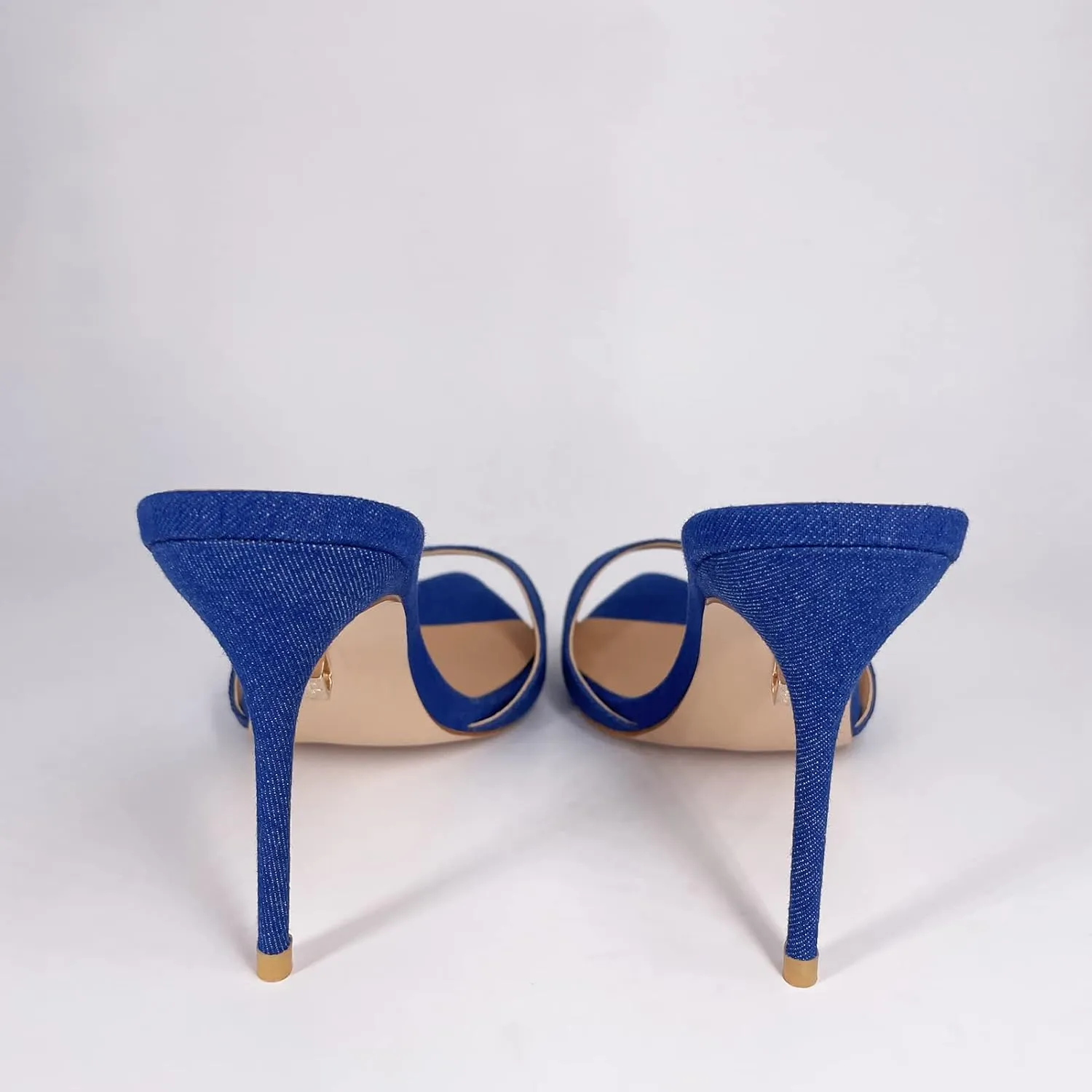 Women Mules High Heel Sandals Pointed Toe Lace Up Stilettos Heels Strappy Ladies Slippers Party Sandals Shoes
