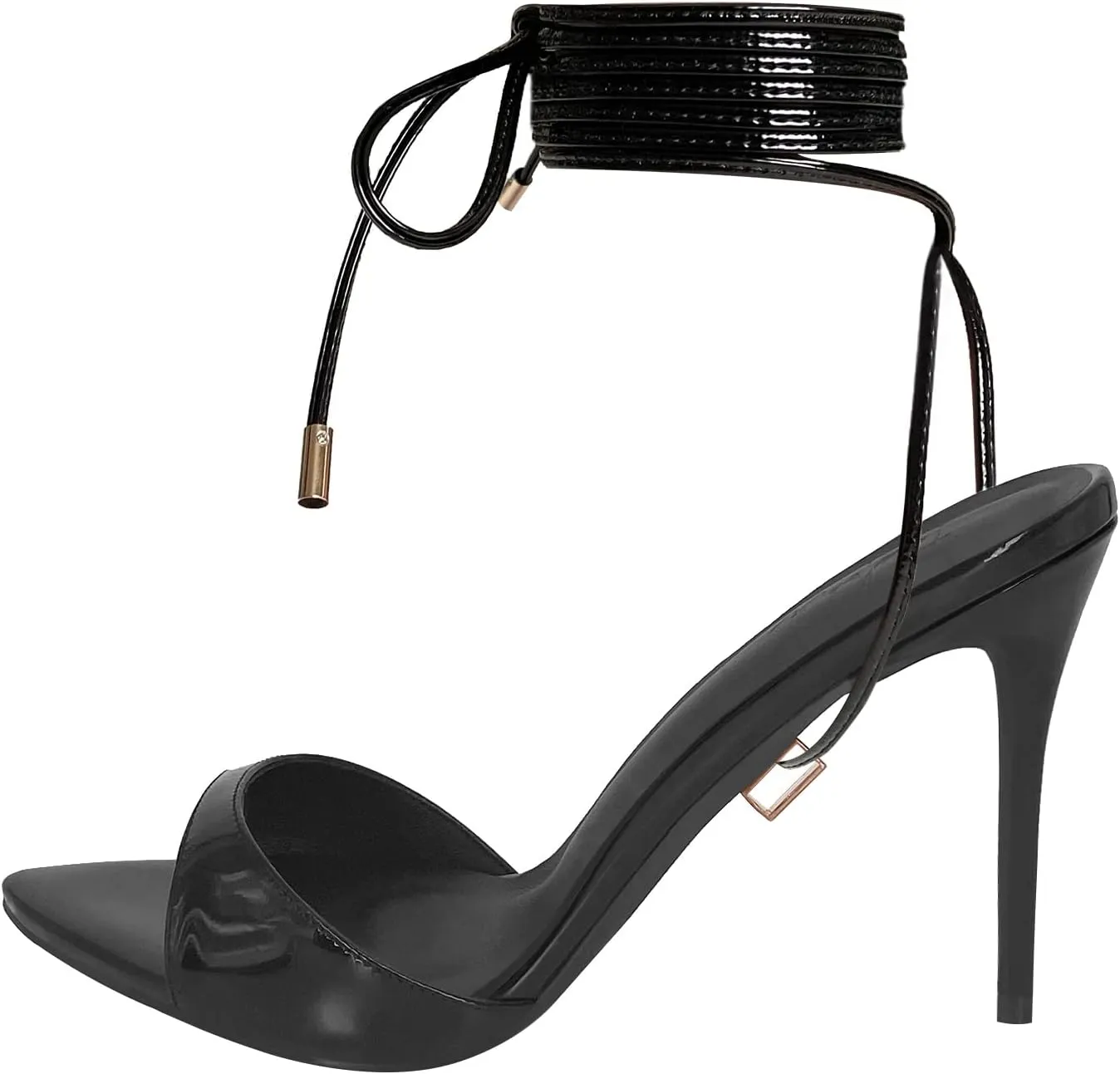 Women Mules High Heel Sandals Pointed Toe Lace Up Stilettos Heels Strappy Ladies Slippers Party Sandals Shoes