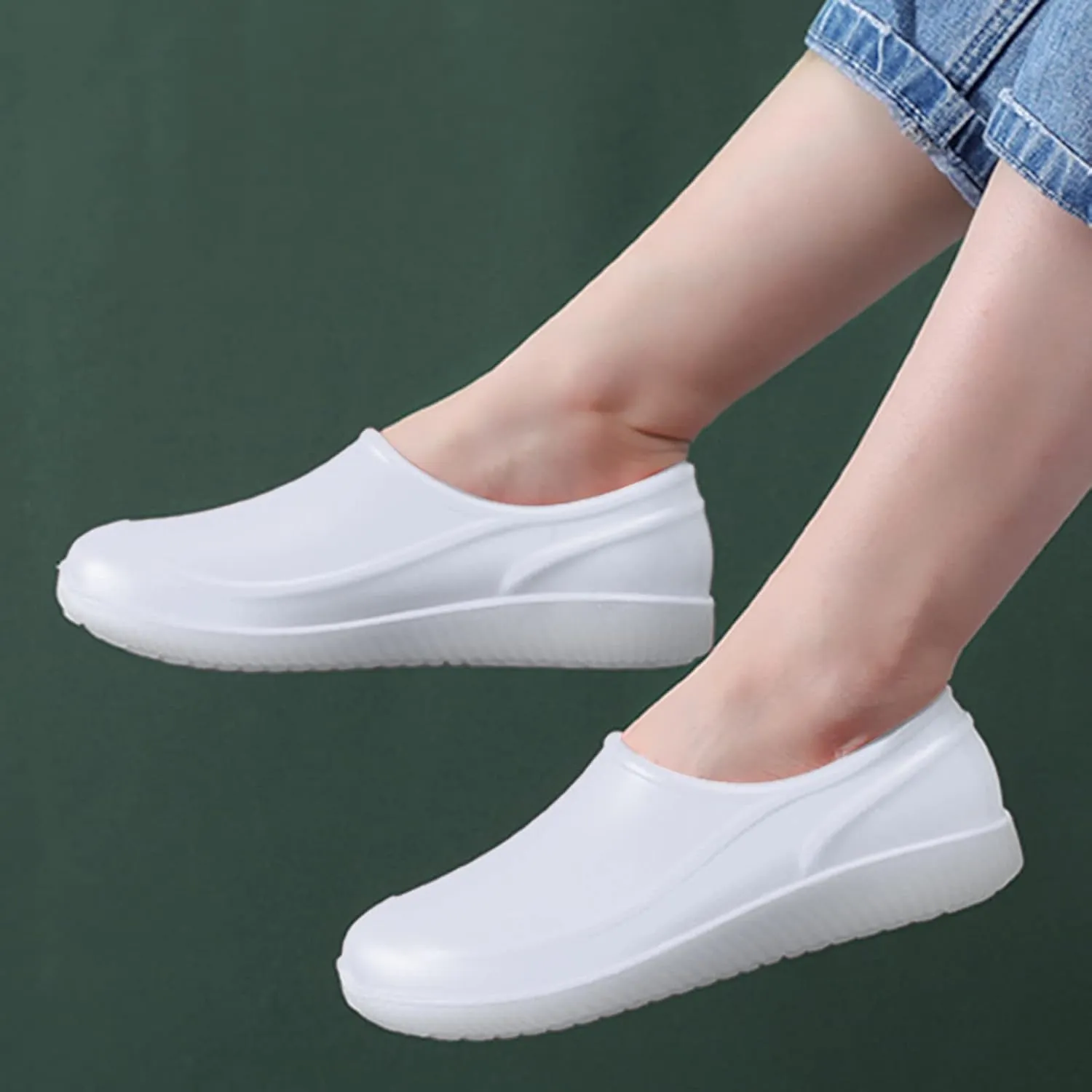 Women Rain Boots Ankle Rainboot Slip On Short Rain Boots Garden Boots Wide Width Waterproof Slip On Rain Shoes