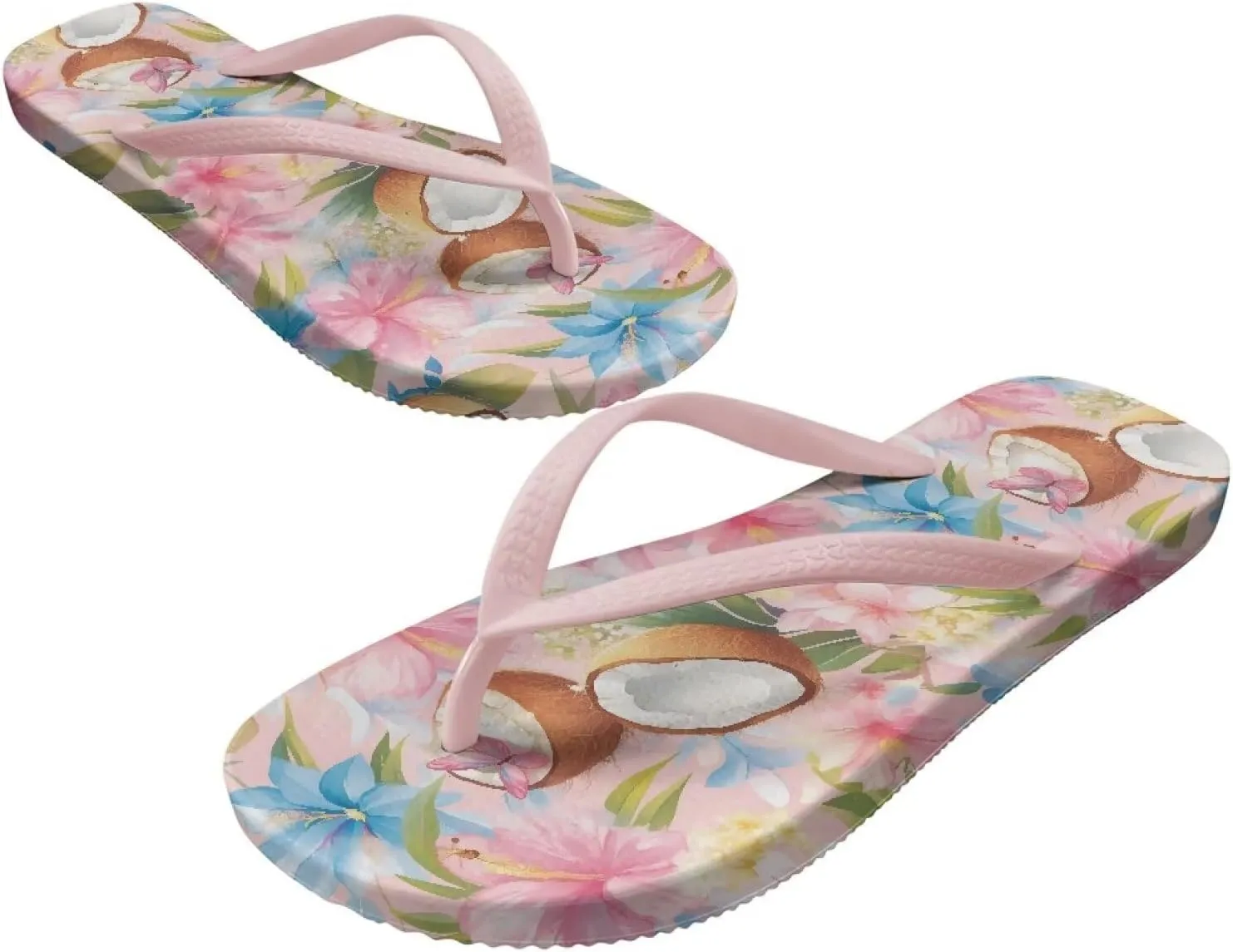 Women's Beach Sandals Non-Slip Quick-Dry Flip Flops Indoor Outdoor Slides Slipper for Shower Spa Pool & Summer Use Pink Strap Size 5.5-9.5