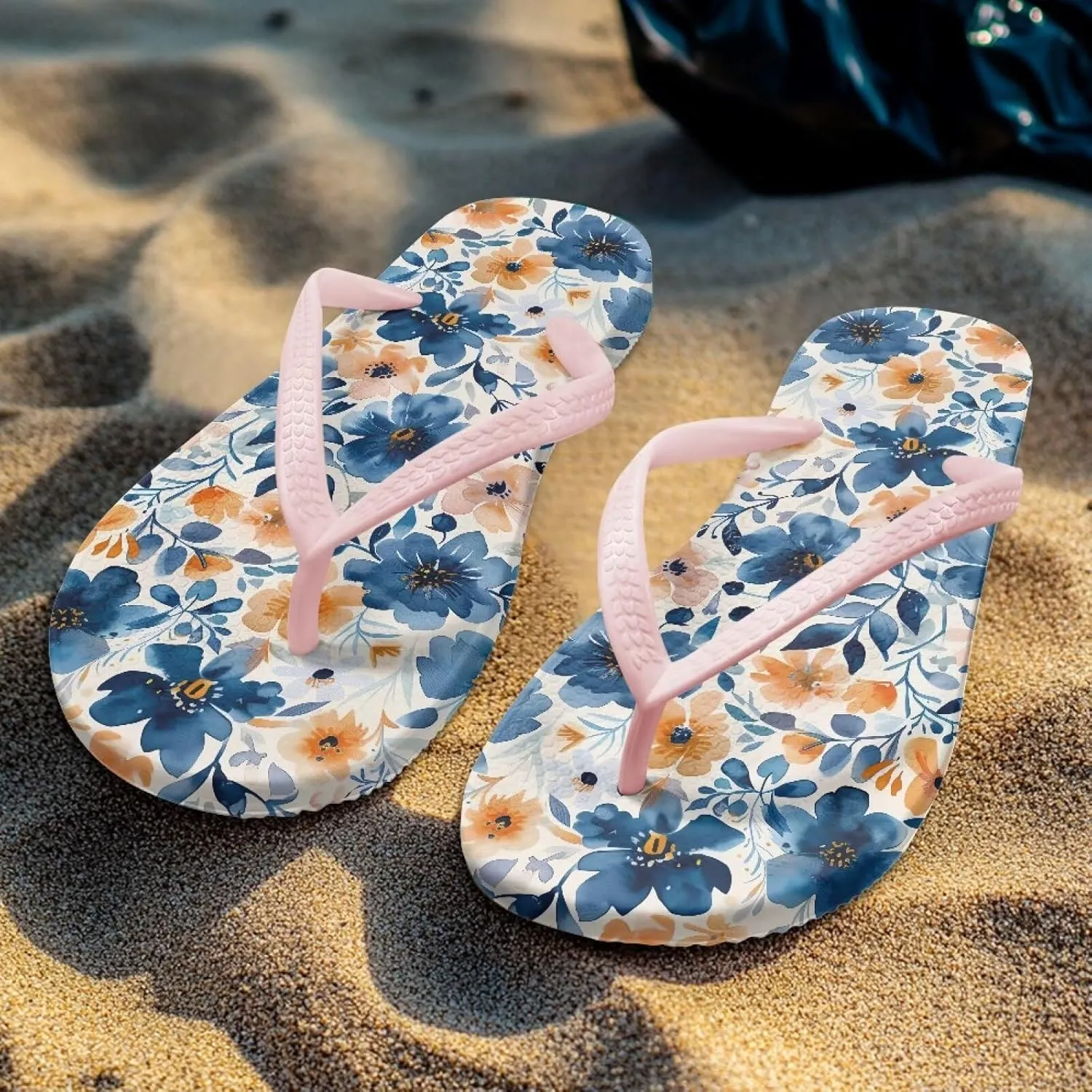 Women's Beach Sandals Non-Slip Quick-Dry Flip Flops Indoor Outdoor Slides Slipper for Shower Spa Pool & Summer Use Pink Strap Size 5.5-9.5