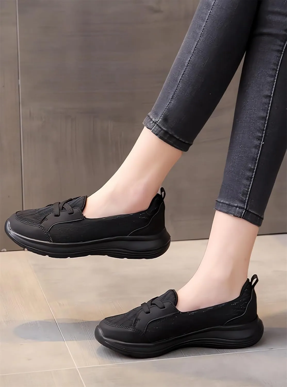 Women’s Breathable Slip on Arch Support Non-Slip Orthopedic Shoes On The Go Comfort Loafers Flats Wide Width Fit Walking Slip-in Sneakers Boat Shoe