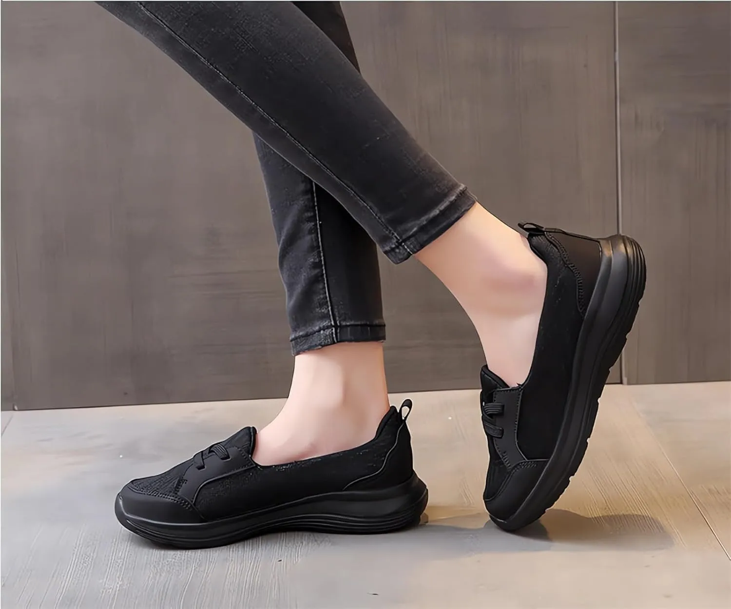 Women’s Breathable Slip on Arch Support Non-Slip Orthopedic Shoes On The Go Comfort Loafers Flats Wide Width Fit Walking Slip-in Sneakers Boat Shoe