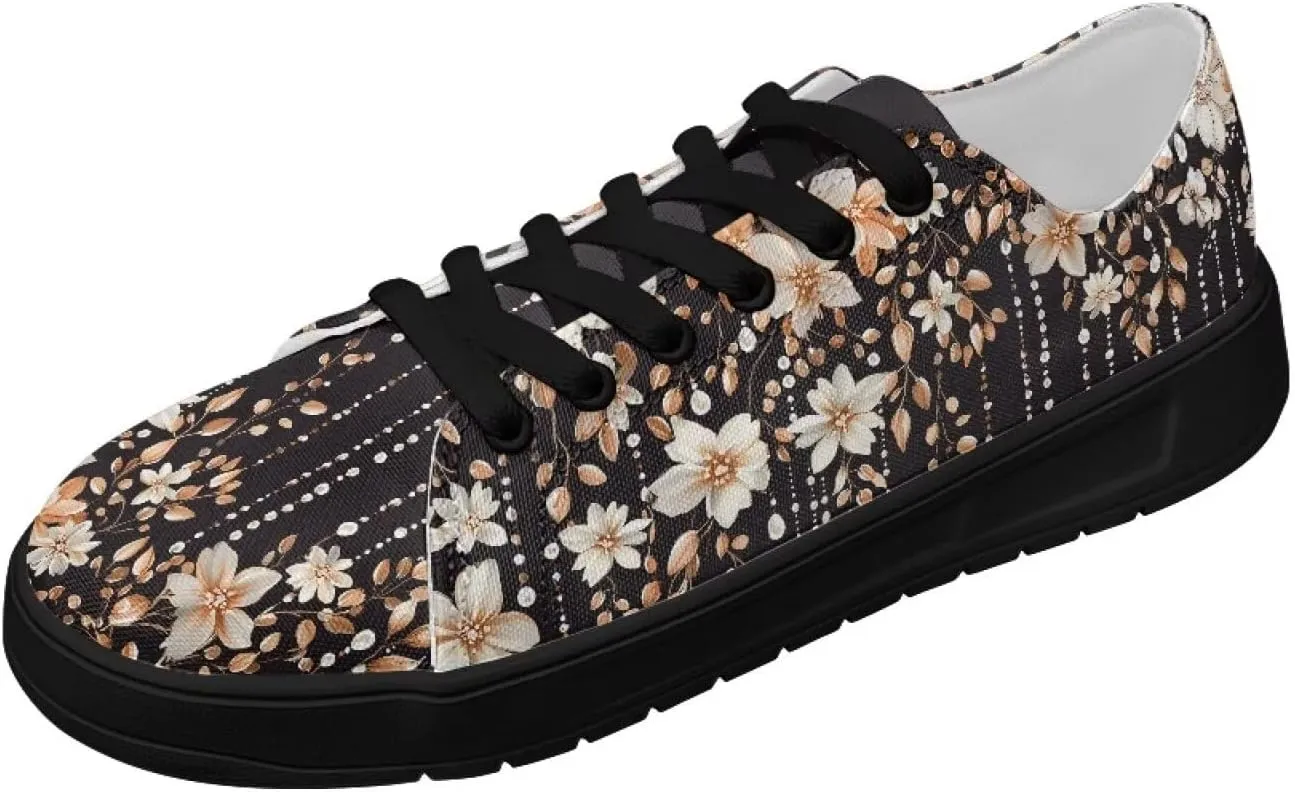 Women's Casual Canvas Sneakers Comfortable Low Top Walking Shoes Classic Lightweight Tennis Shoes Fashion Sneakers