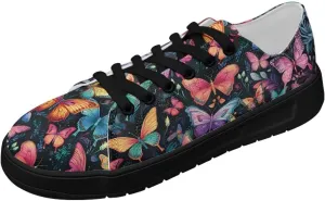 Women's Casual Canvas Sneakers Comfortable Low Top Walking Shoes Classic Lightweight Tennis Shoes Fashion Sneakers