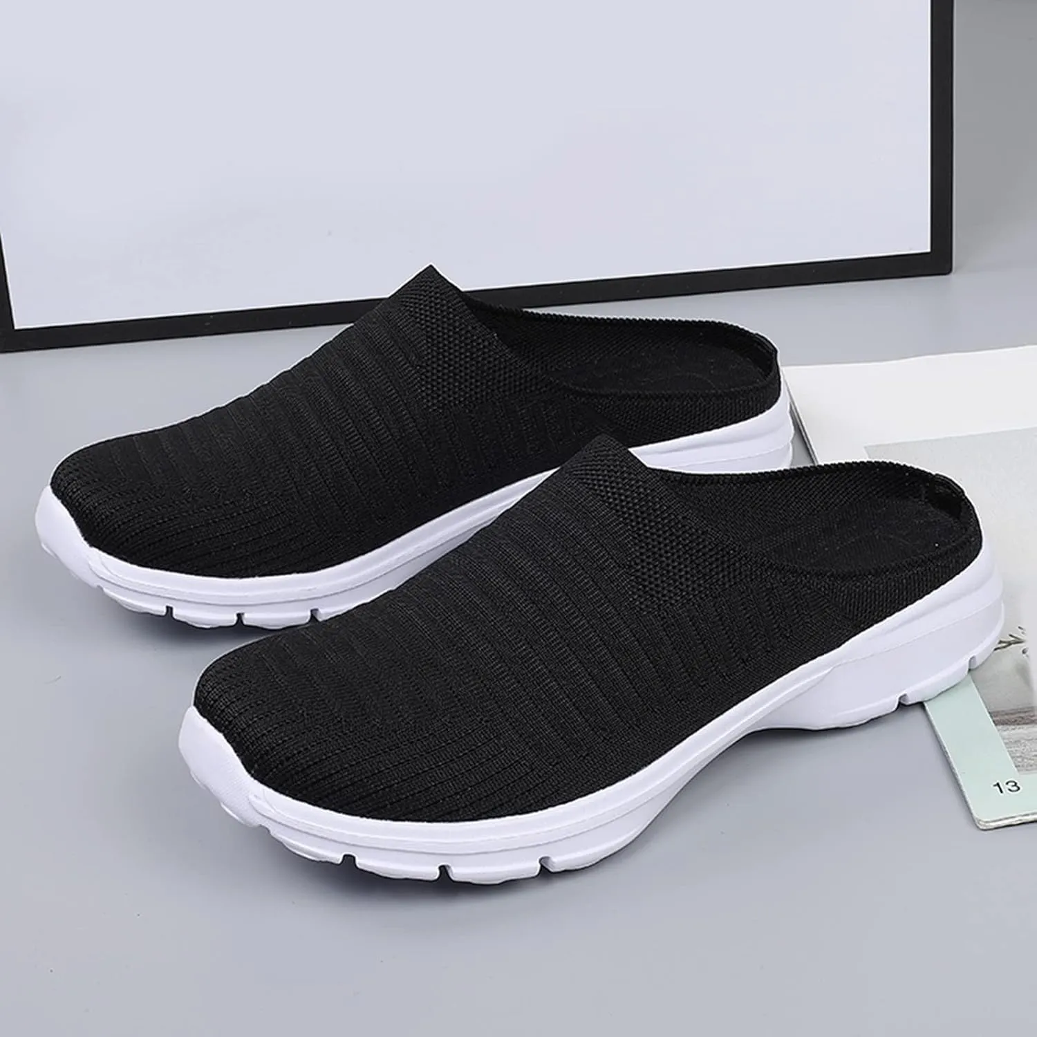 Women's Casual Slip on Half Shoes Breathable Walking Shoes Women Food Service Women Shoes Casual Women Shoes Sneakers Black Tennis Shoe Loafers Shoe