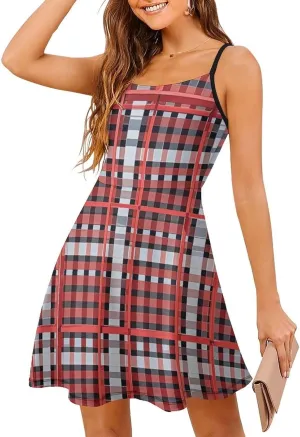 Women's Casual Swing Midi Sun Dress for Party Beach Date