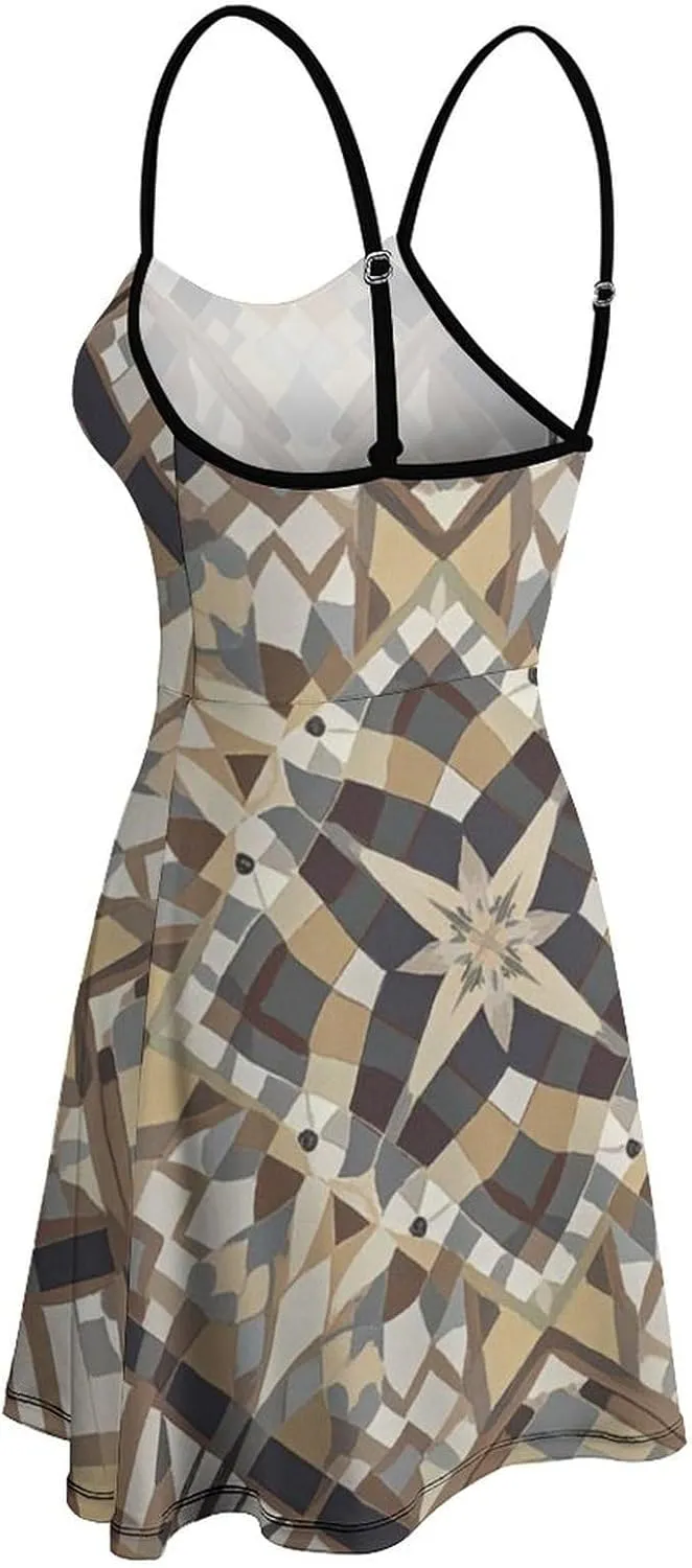 Women's Casual Swing Midi Sun Dress for Party Beach Date
